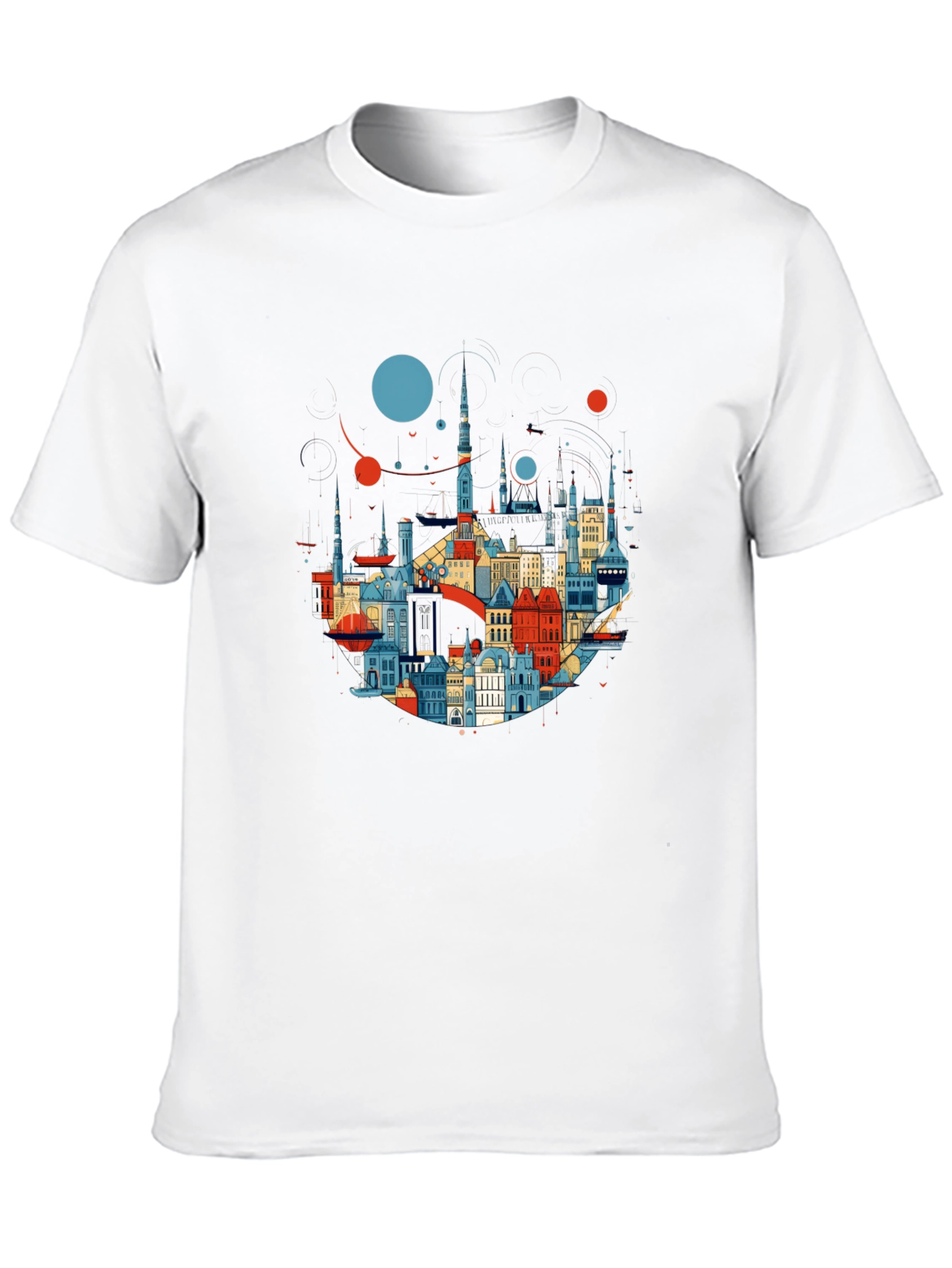 Cityscape Graphic Tee - Stylish Black Cotton T-Shirt