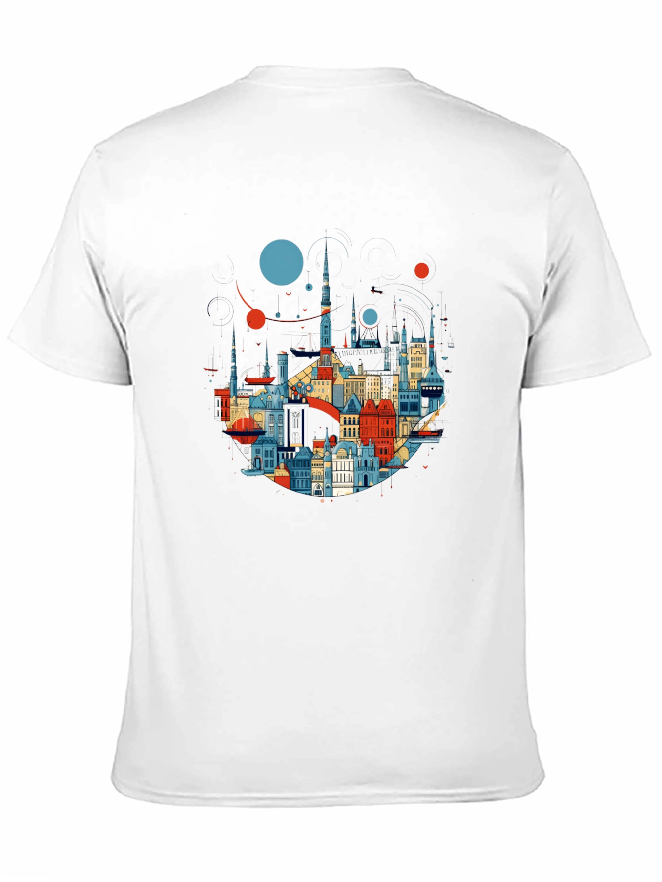 Cityscape Graphic Tee - Stylish Black Cotton T-Shirt