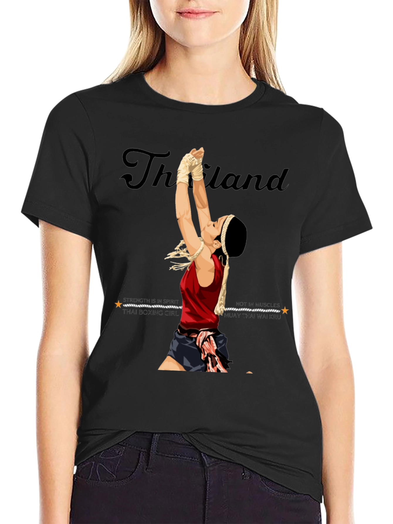 Thailand Muay Thai Boxing Girl Graphic Tee