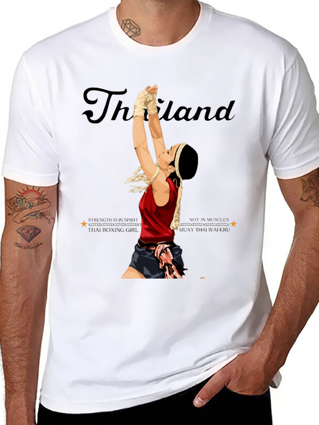 Thailand Muay Thai Boxing Girl Graphic Tee