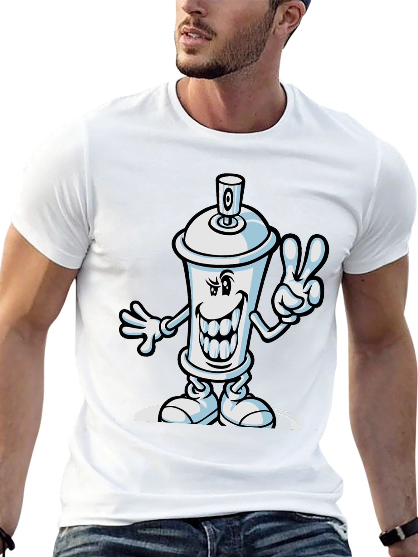 Cartoon Spray Paint Can Graphic Tee