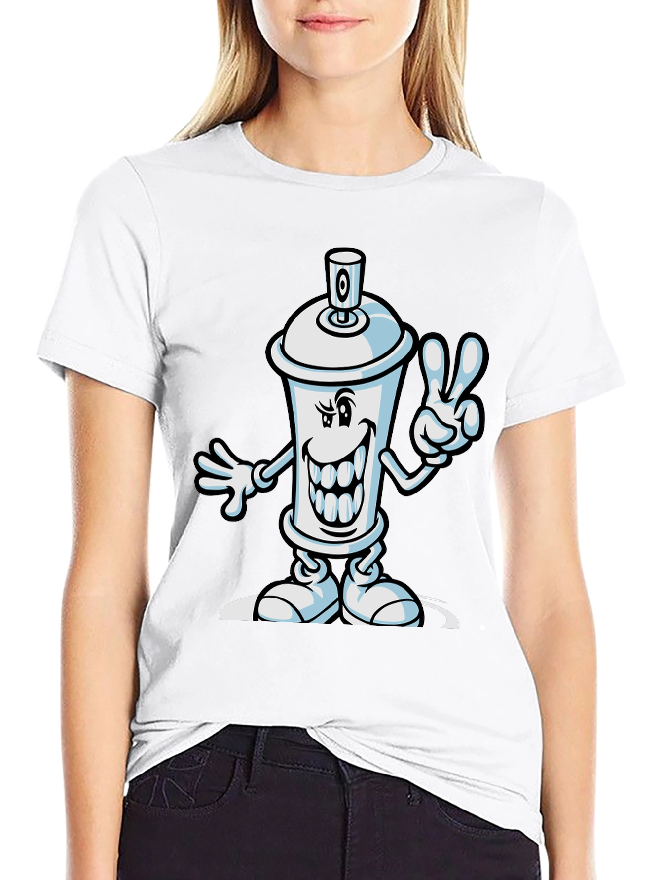 Cartoon Spray Paint Can Graphic Tee