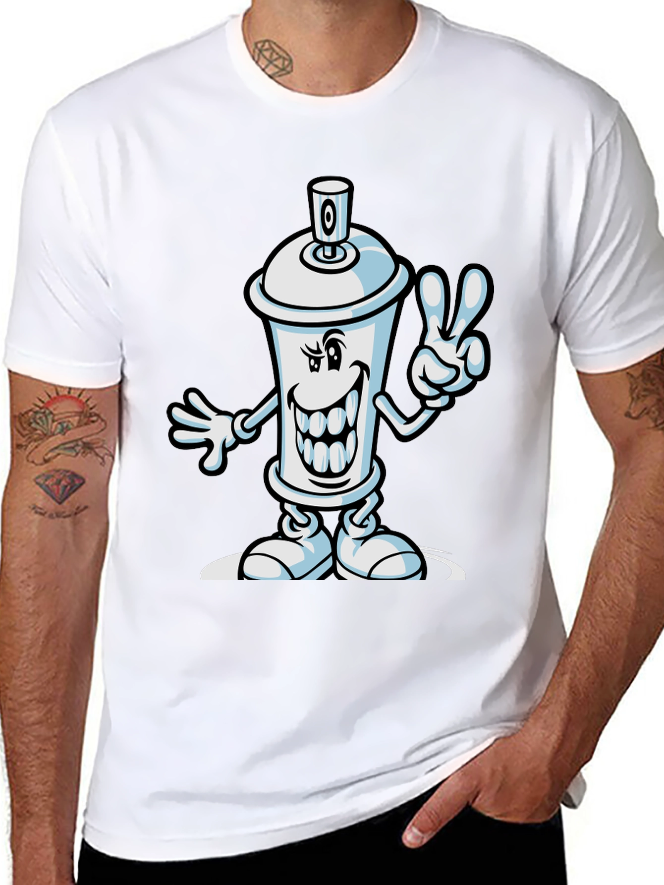 Cartoon Spray Paint Can Graphic Tee
