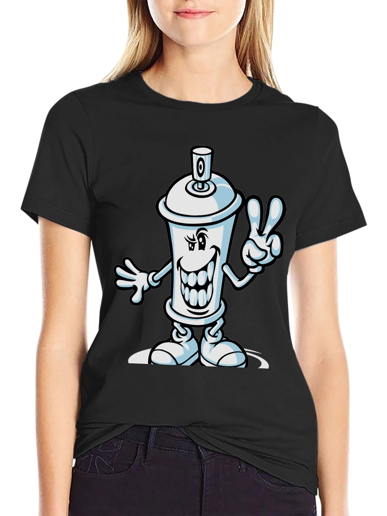 Cartoon Spray Paint Can Graphic Tee