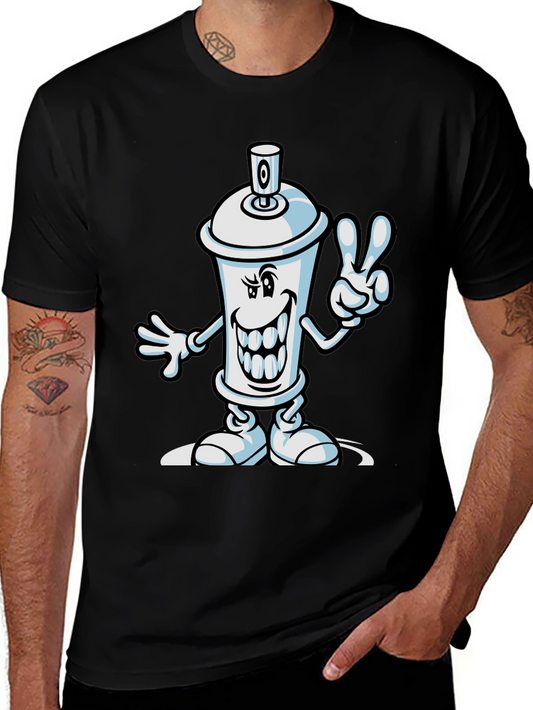 Cartoon Spray Paint Can Graphic Tee