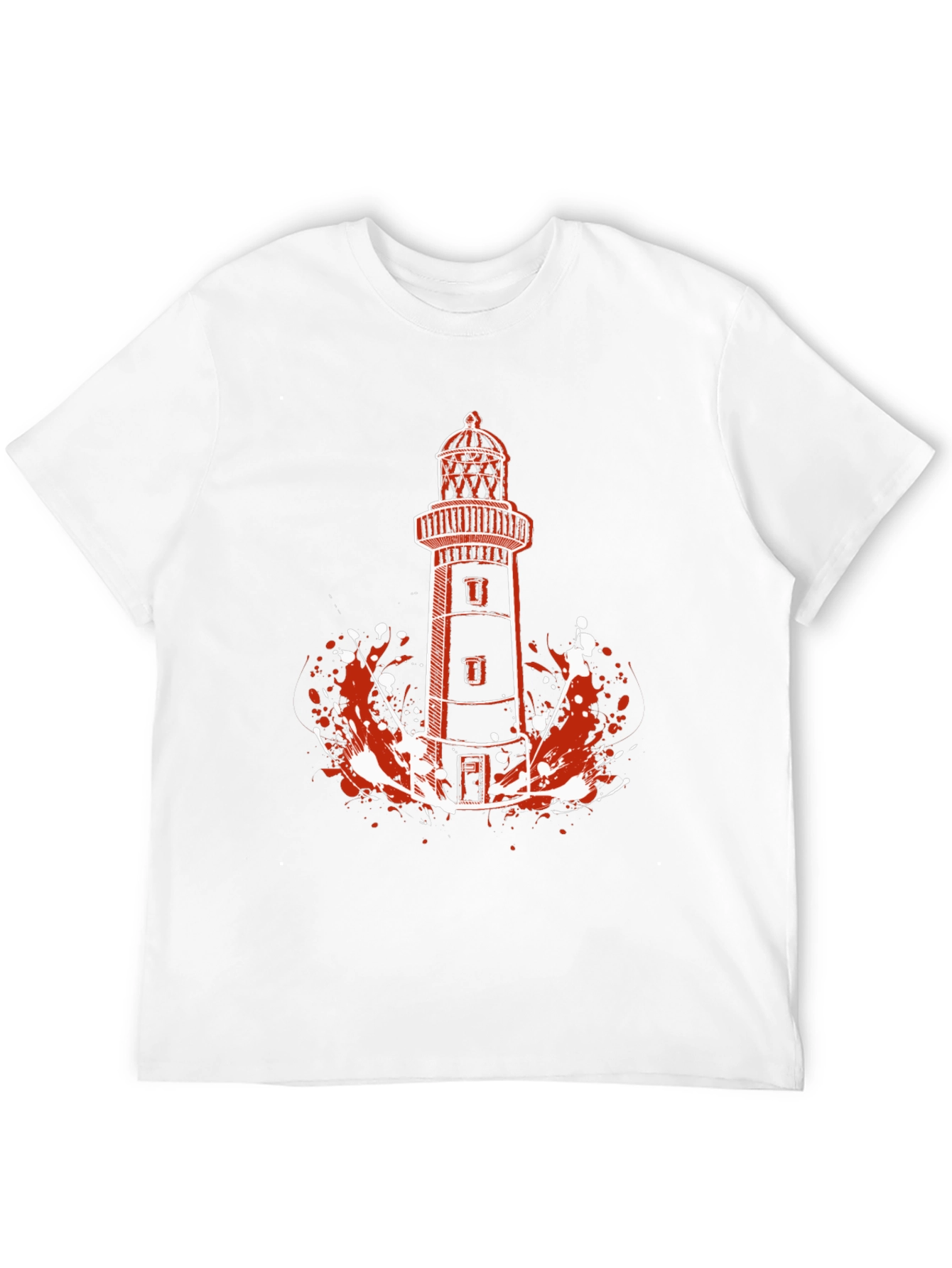 Lighthouse Graphic Tee - Black Cotton T-Shirt