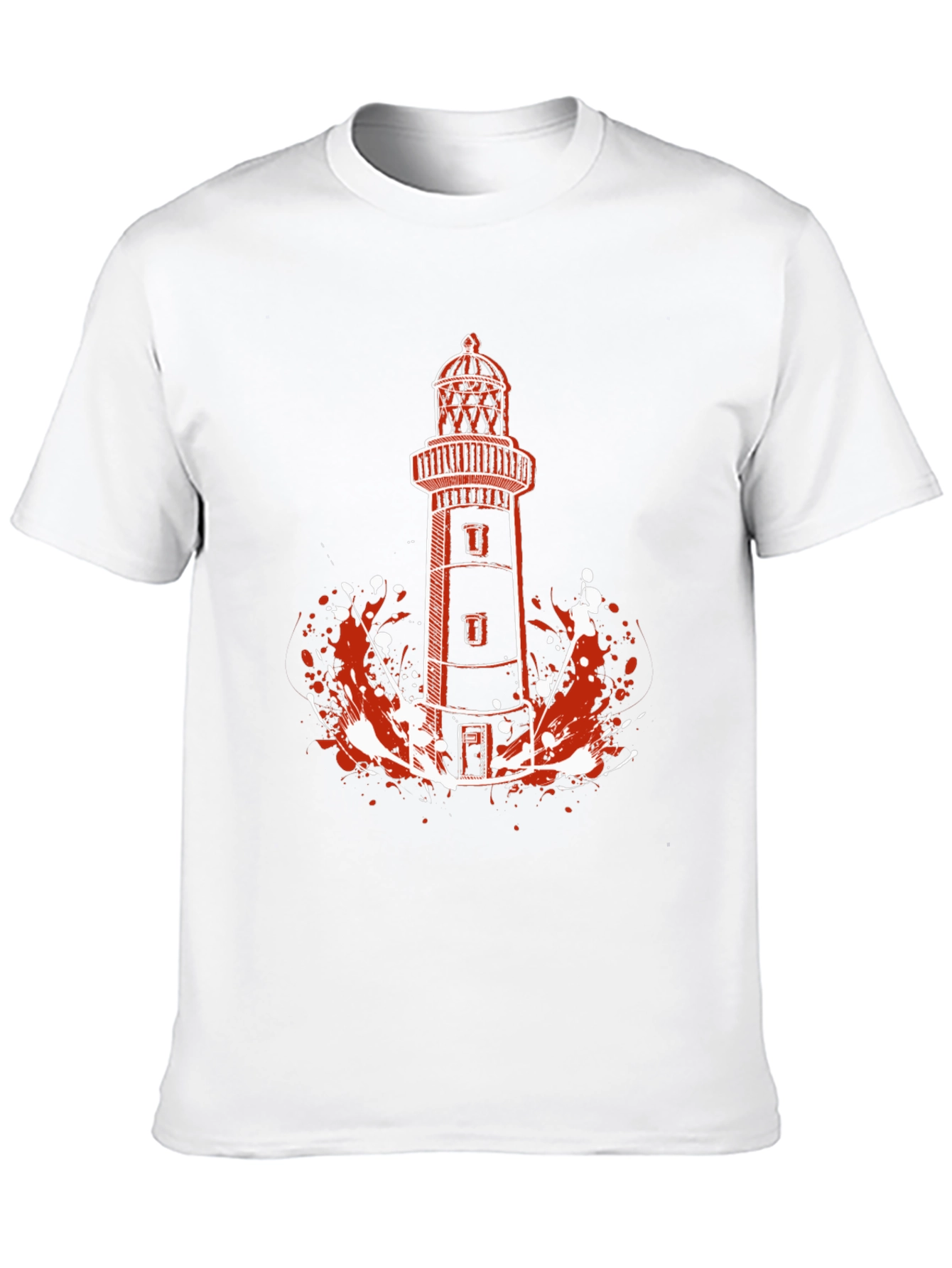 Lighthouse Graphic Tee - Black Cotton T-Shirt