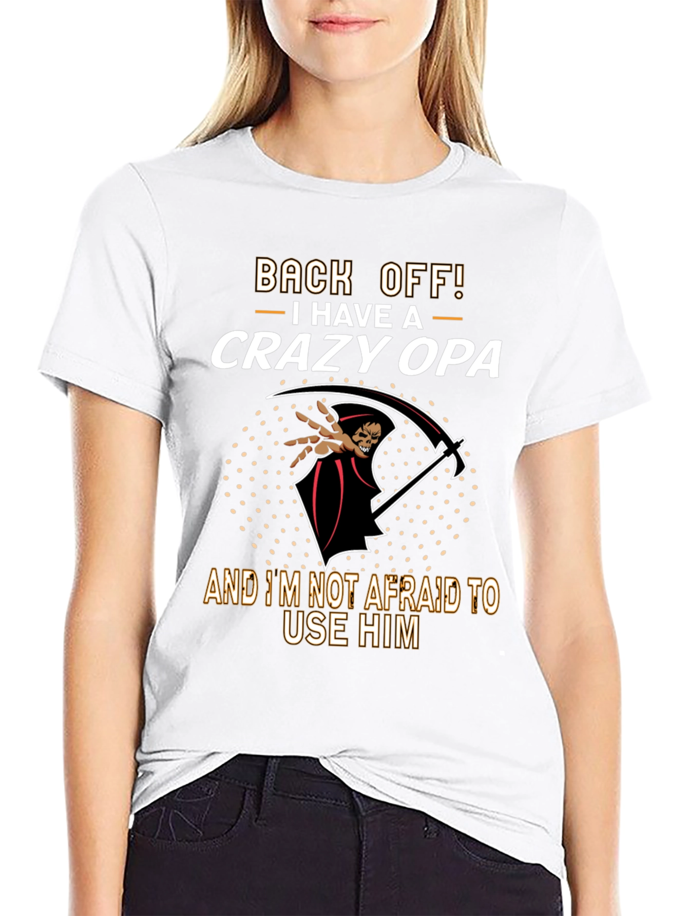 Back Off Crazy Opa T-Shirt - Funny Grandpa Gift