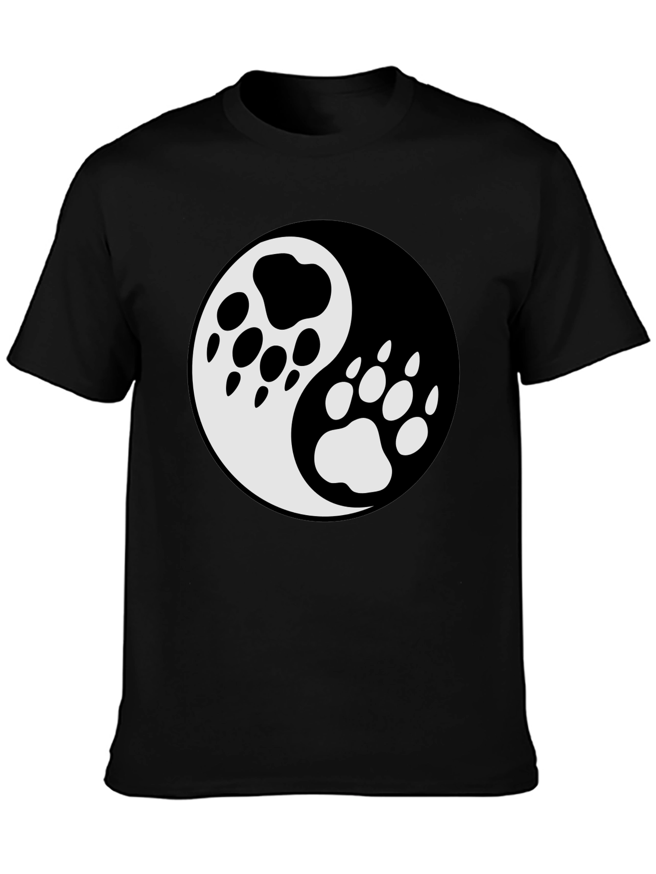 Yin Yang Paw Print T-Shirt - Balance & Style
