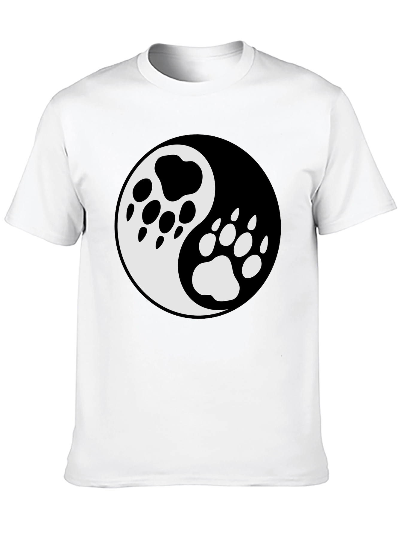 Yin Yang Paw Print T-Shirt - Balance & Style