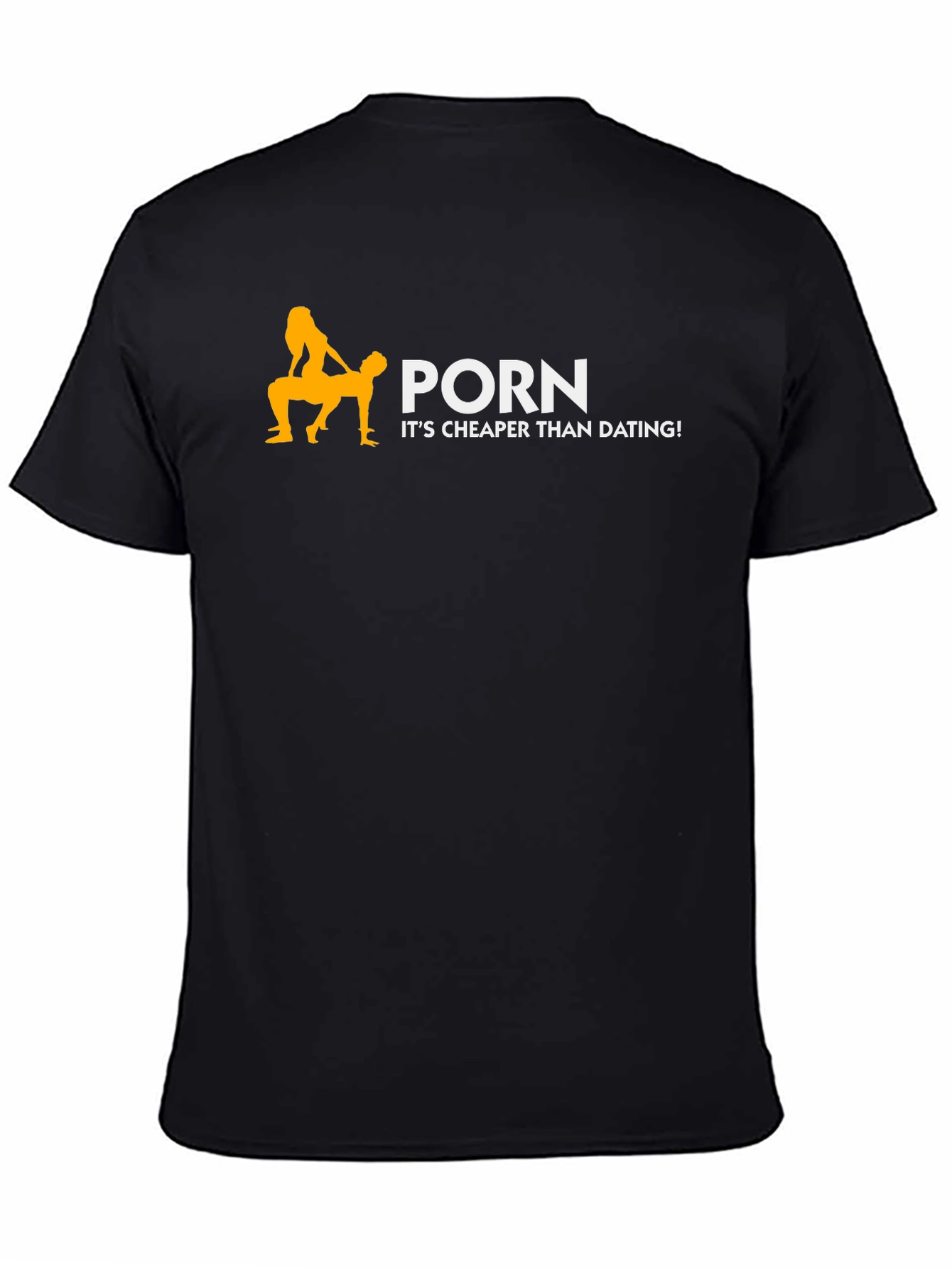 Funny Porn Cheaper Than Dating Black Graphic T-Shirt