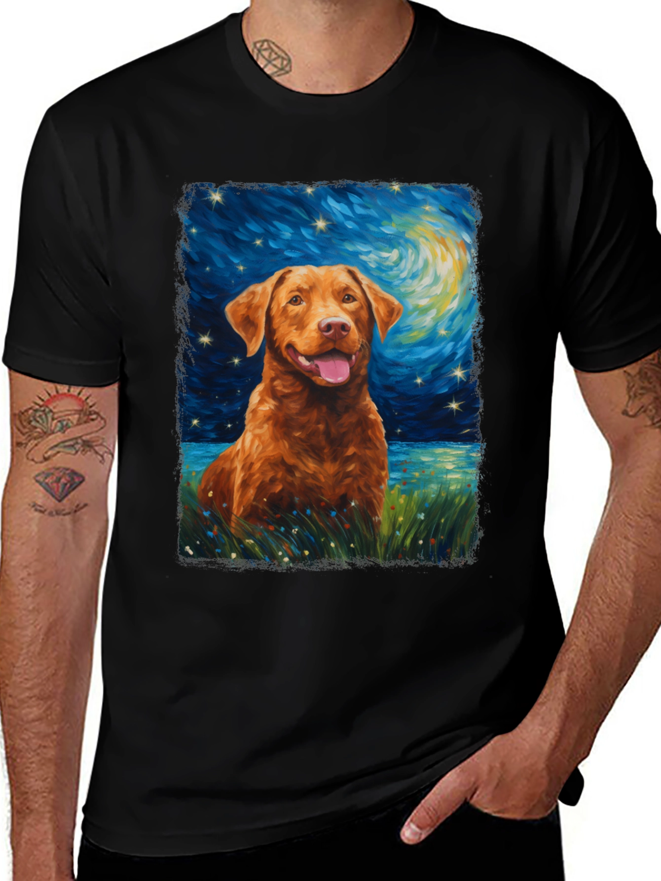Starry Night Dog T-Shirt