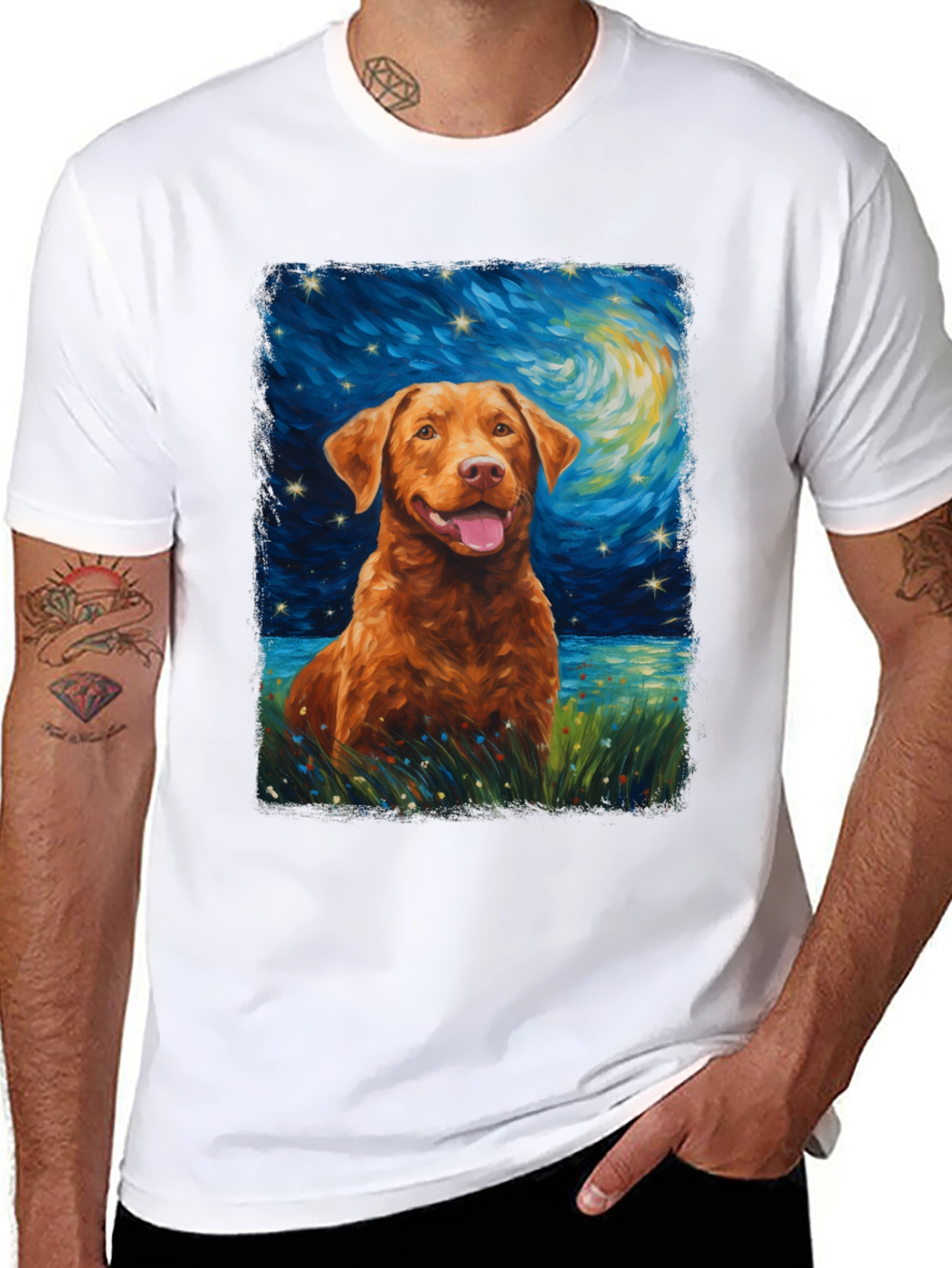 Starry Night Dog T-Shirt