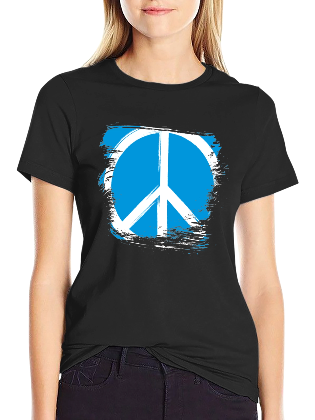 Peace Symbol Graphic Tee - Black