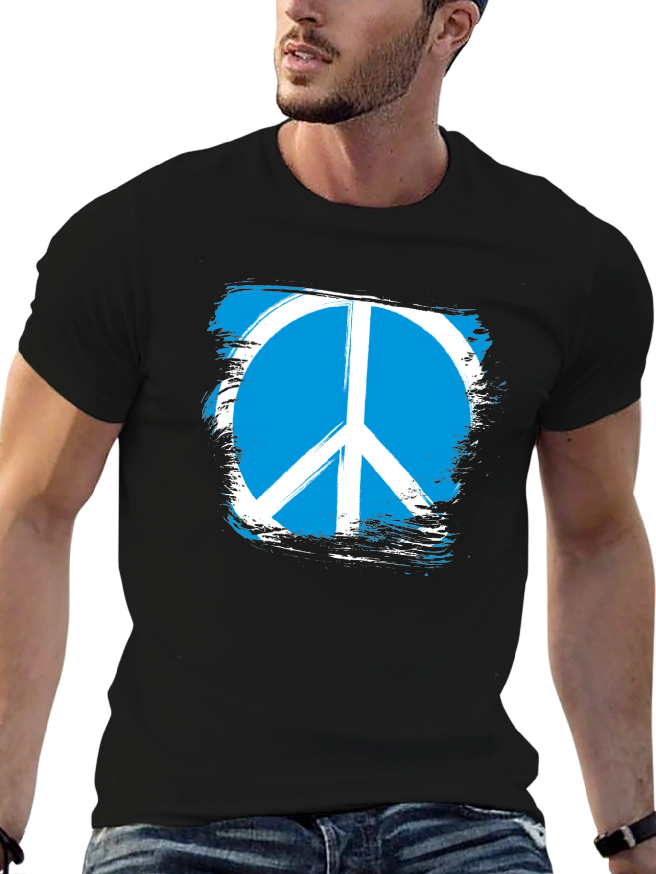Peace Symbol Graphic Tee - Black