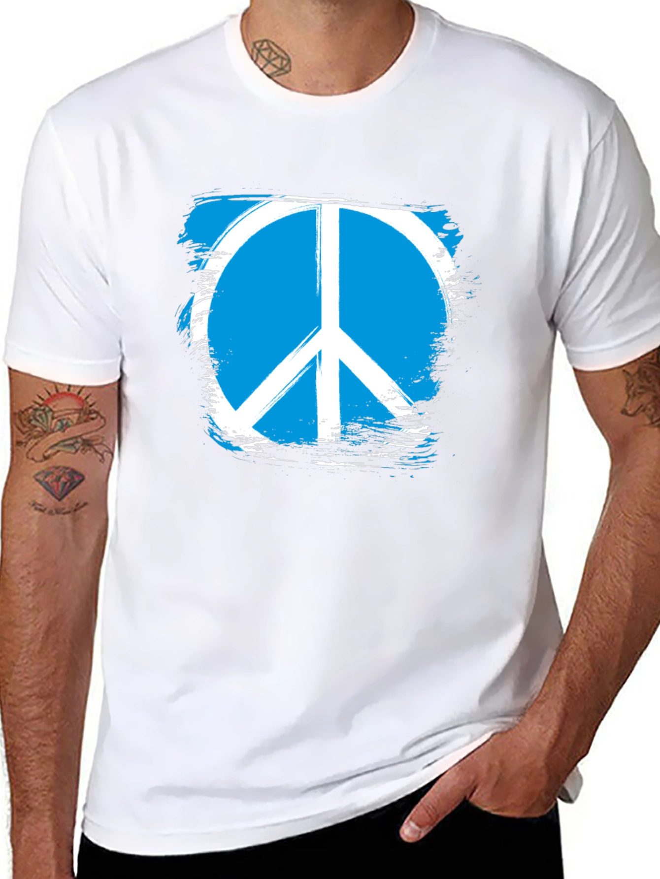 Peace Symbol Graphic Tee - Black