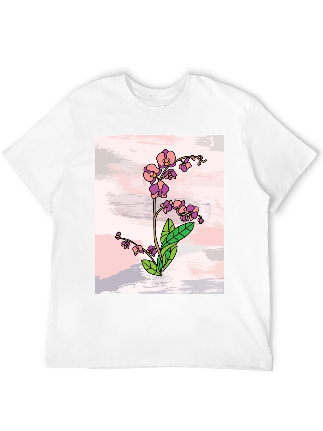 Floral Orchid T-Shirt - Stylish Botanical Design
