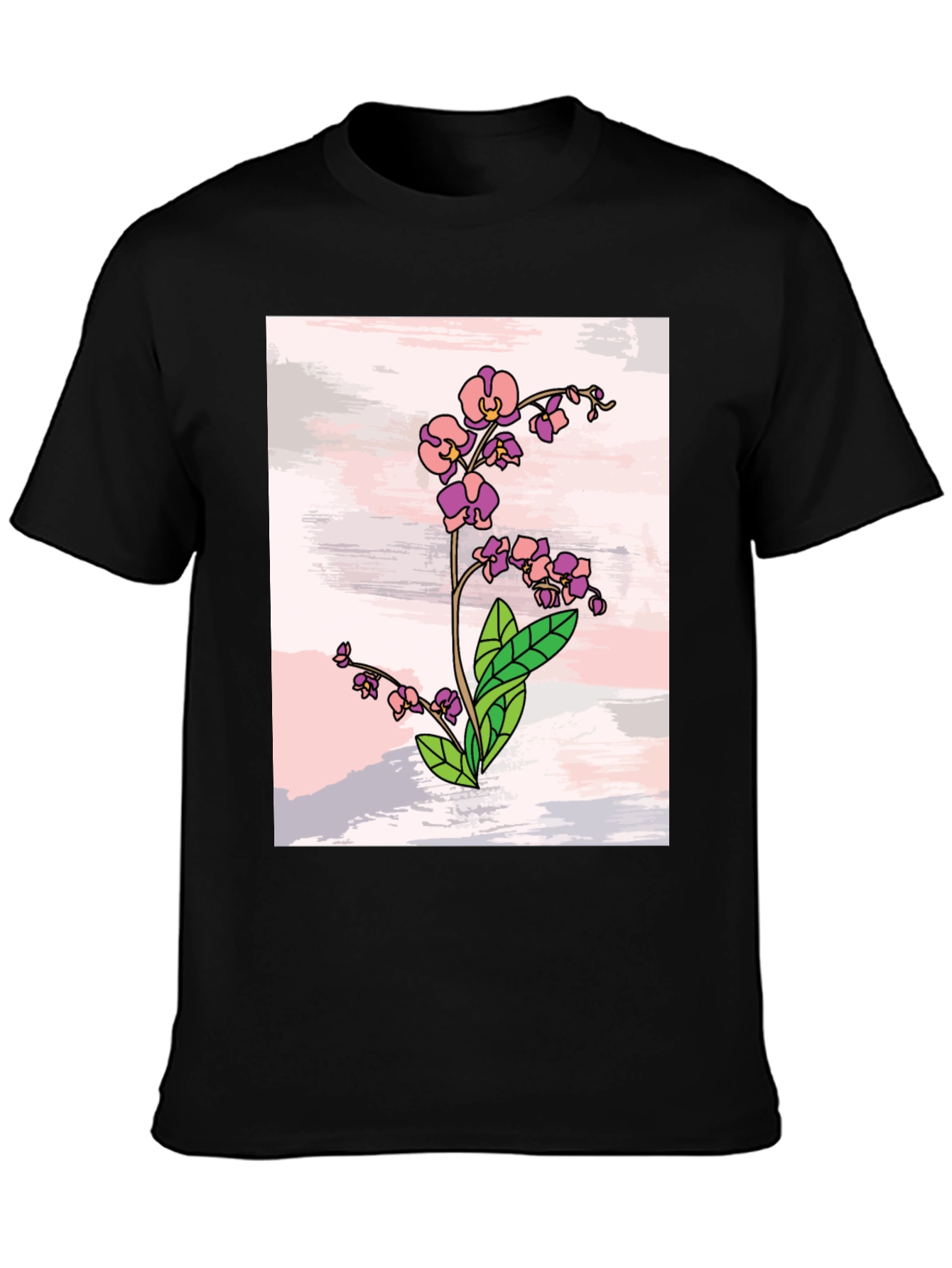 Floral Orchid T-Shirt - Stylish Botanical Design