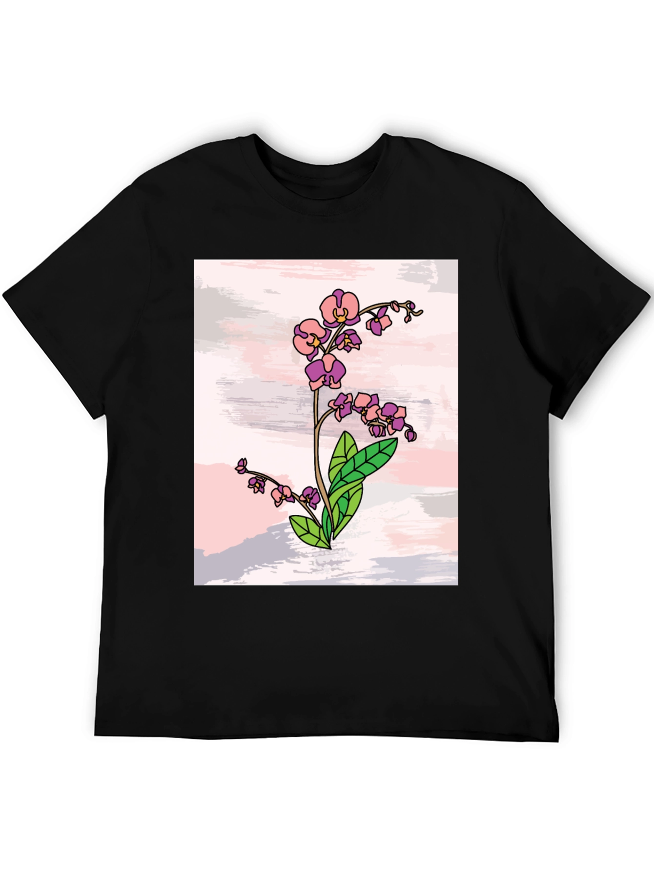 Floral Orchid T-Shirt - Stylish Botanical Design
