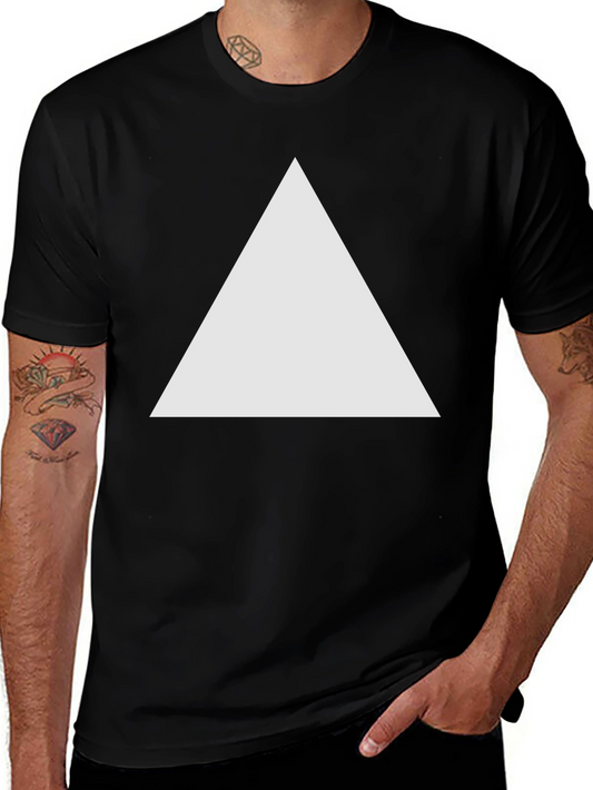 Mens Black T-Shirt with Triangle Graphic