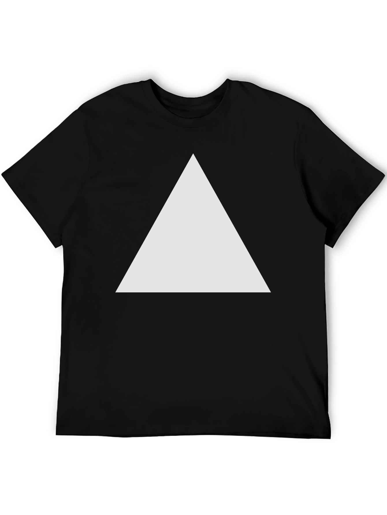 Mens Black T-Shirt with Triangle Graphic