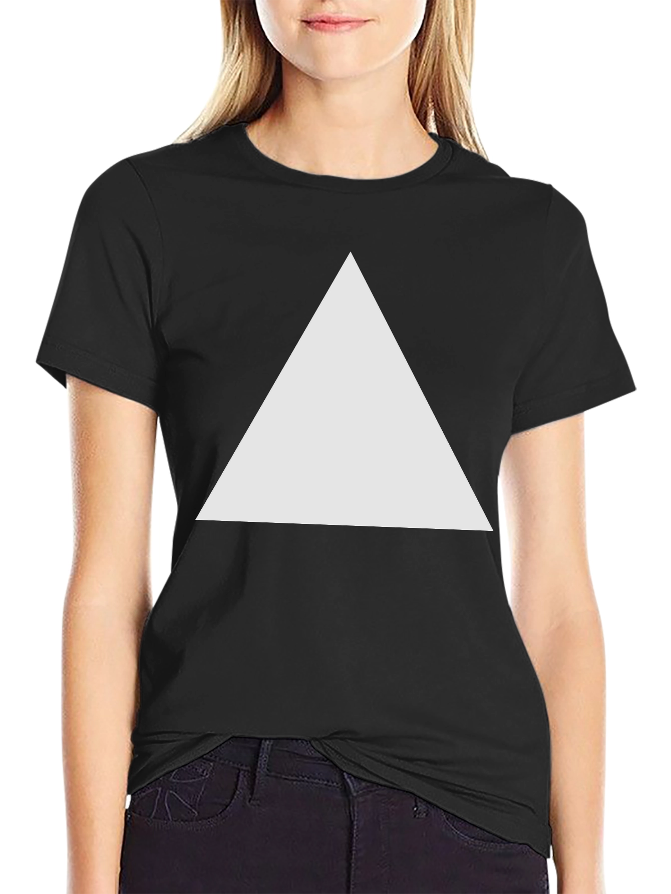 Mens Black T-Shirt with Triangle Graphic