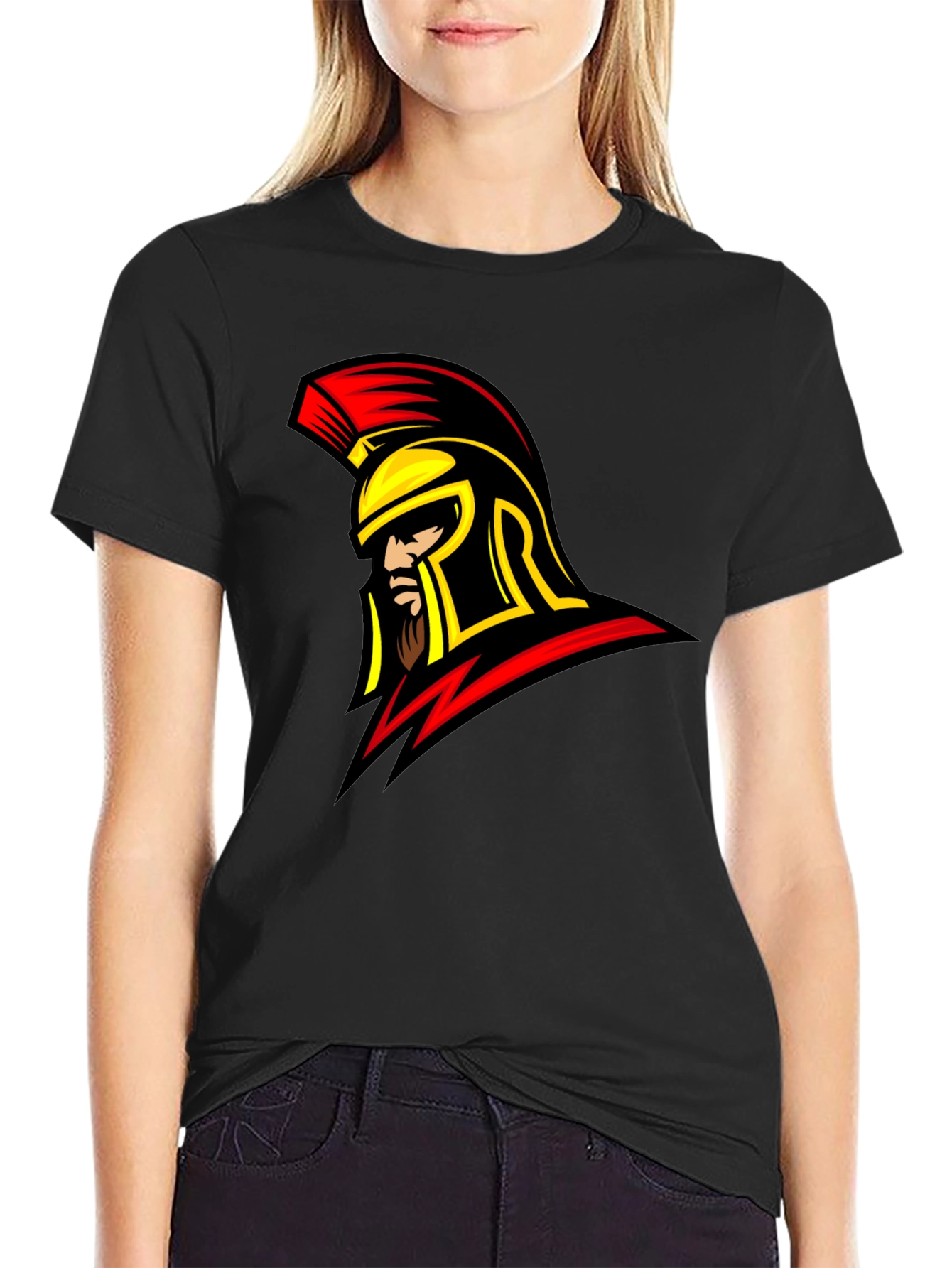 Spartan Warrior Graphic T-Shirt - Bold Black Tee