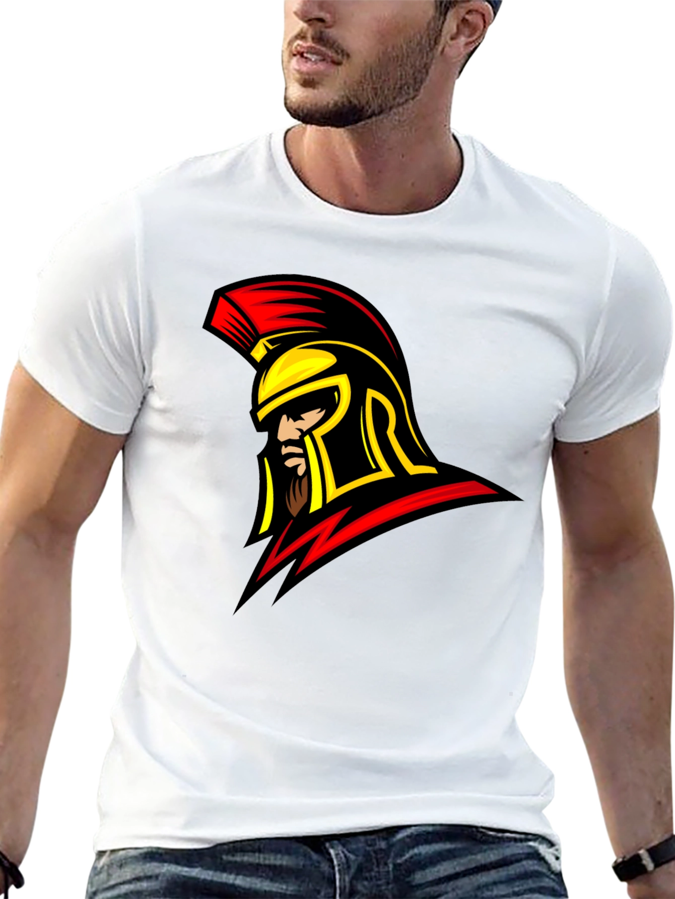 Spartan Warrior Graphic T-Shirt - Bold Black Tee