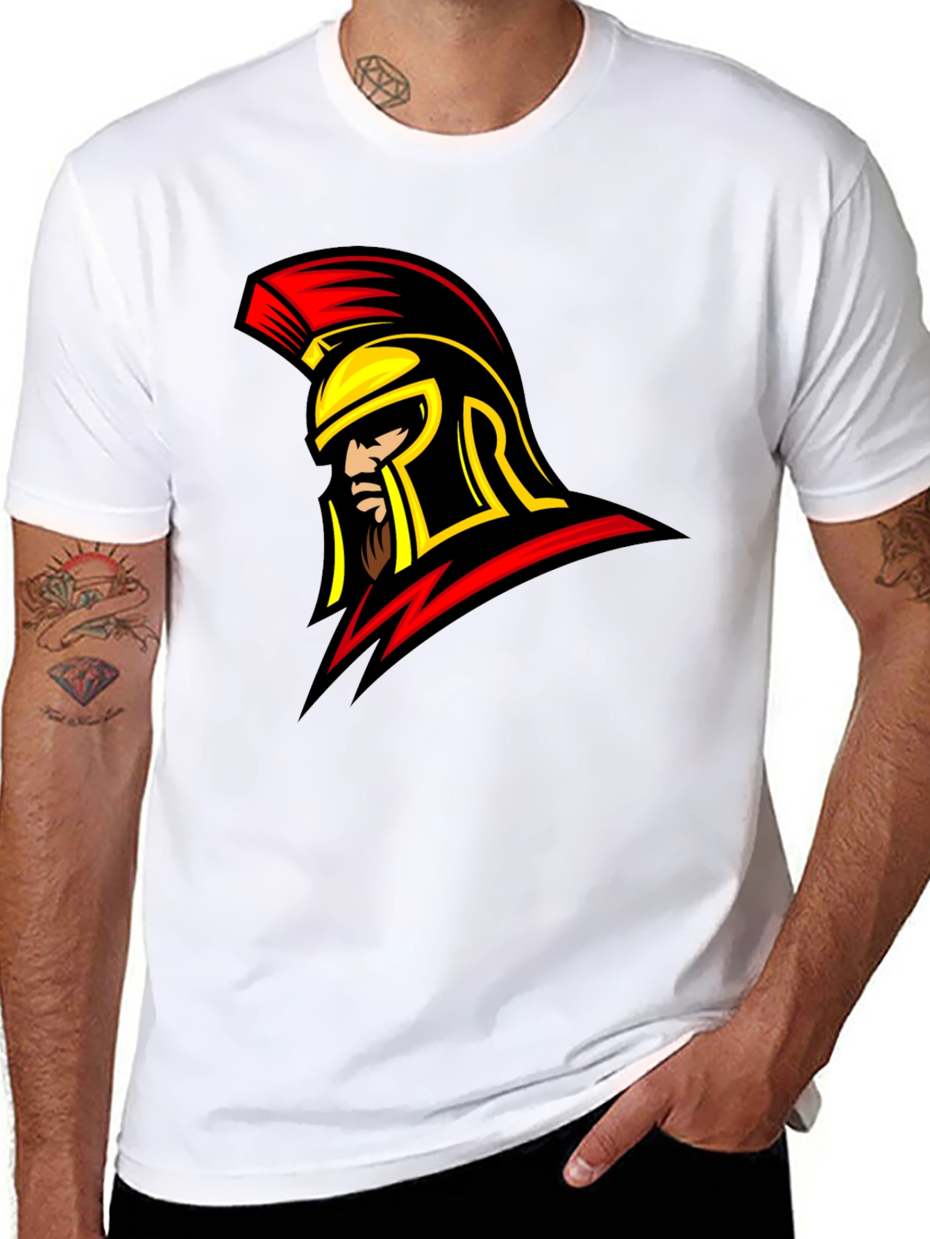Spartan Warrior Graphic T-Shirt - Bold Black Tee