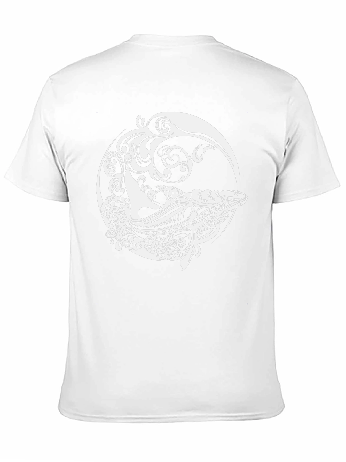 Whale Art Graphic Black T-Shirt