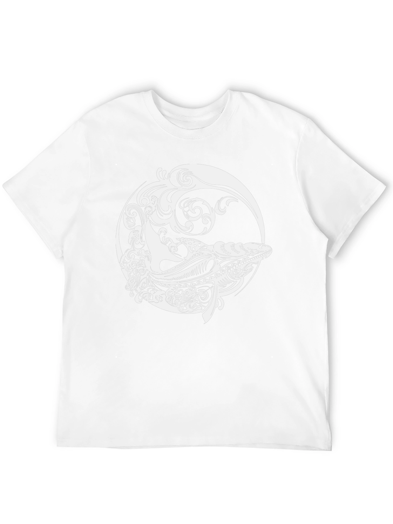 Whale Art Graphic Black T-Shirt