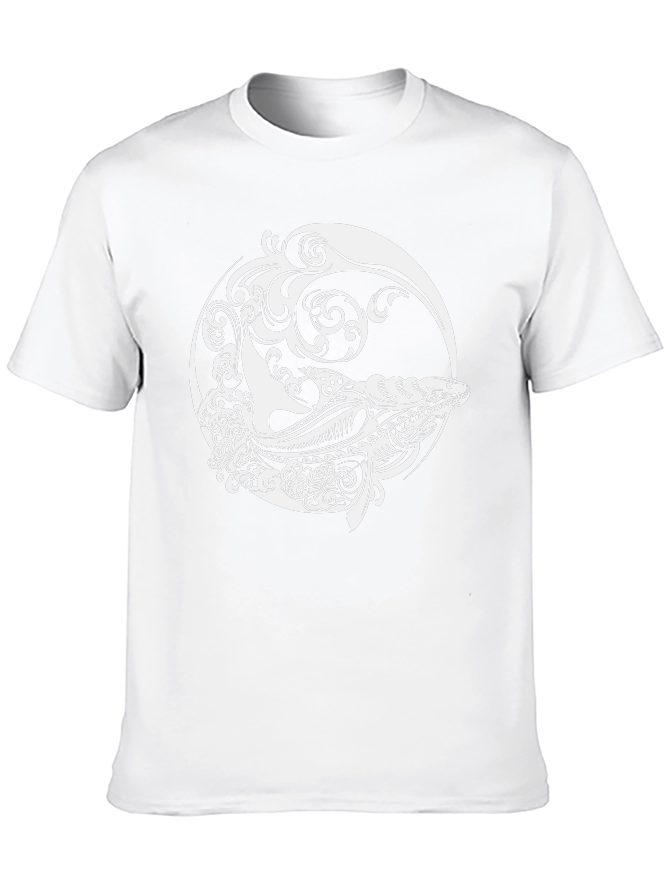 Whale Art Graphic Black T-Shirt