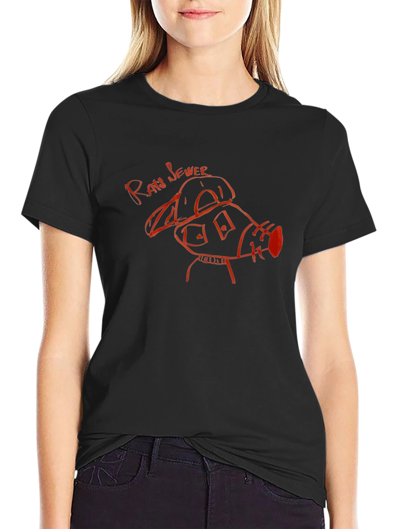 Raw Sewer Pig Graphic Tee - Black