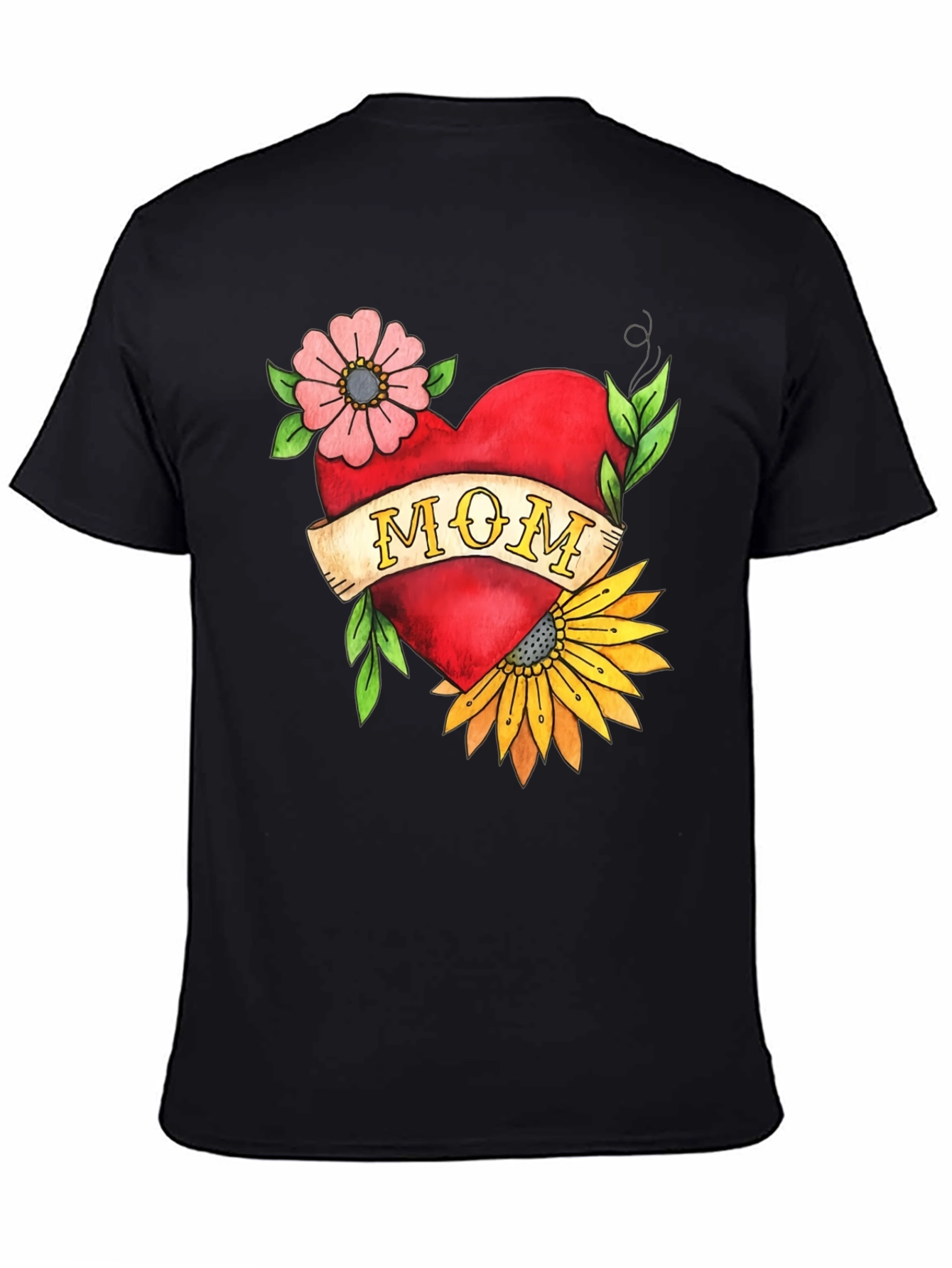Mom Heart Tattoo Graphic T-Shirt