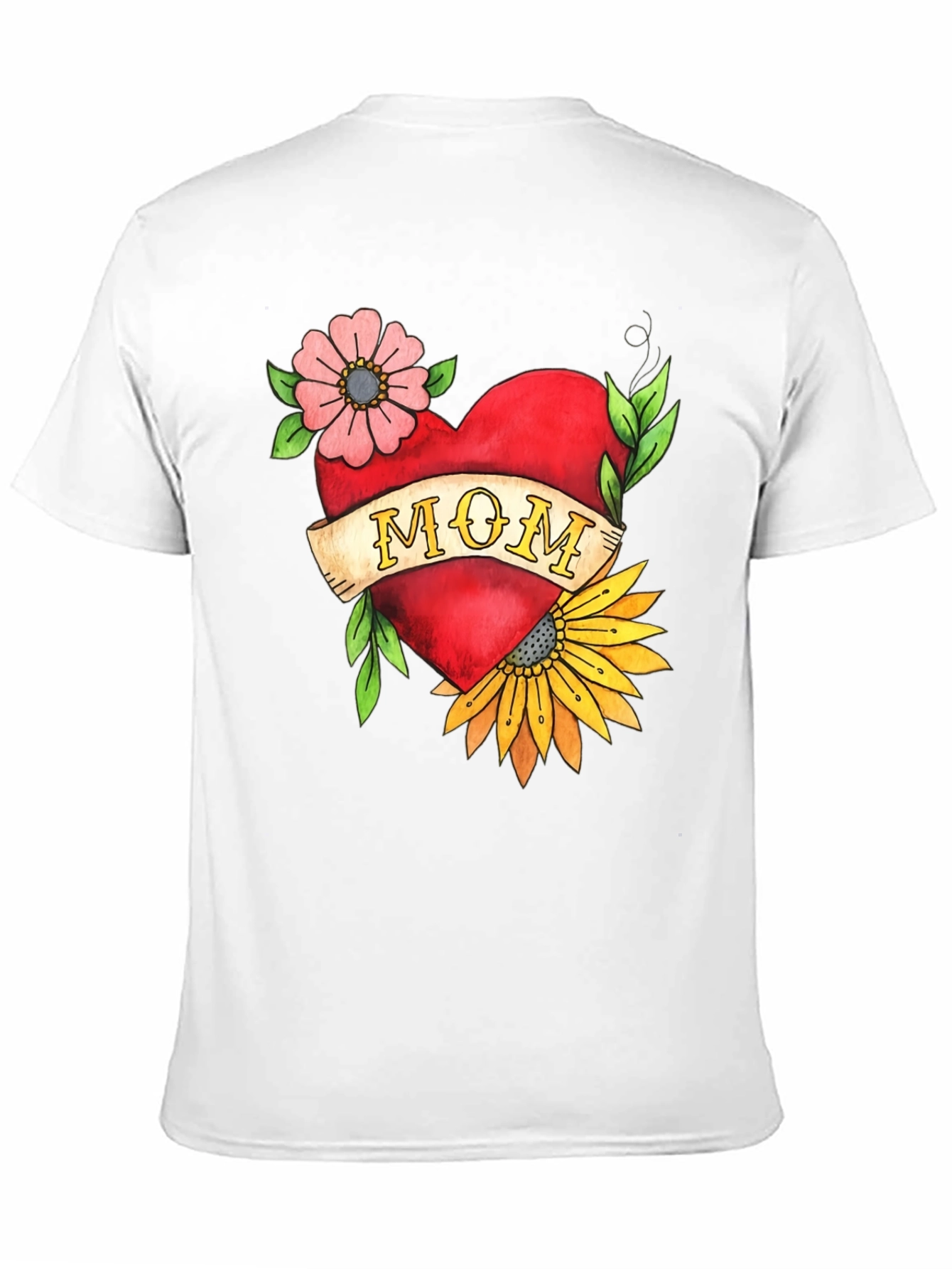 Mom Heart Tattoo Graphic T-Shirt