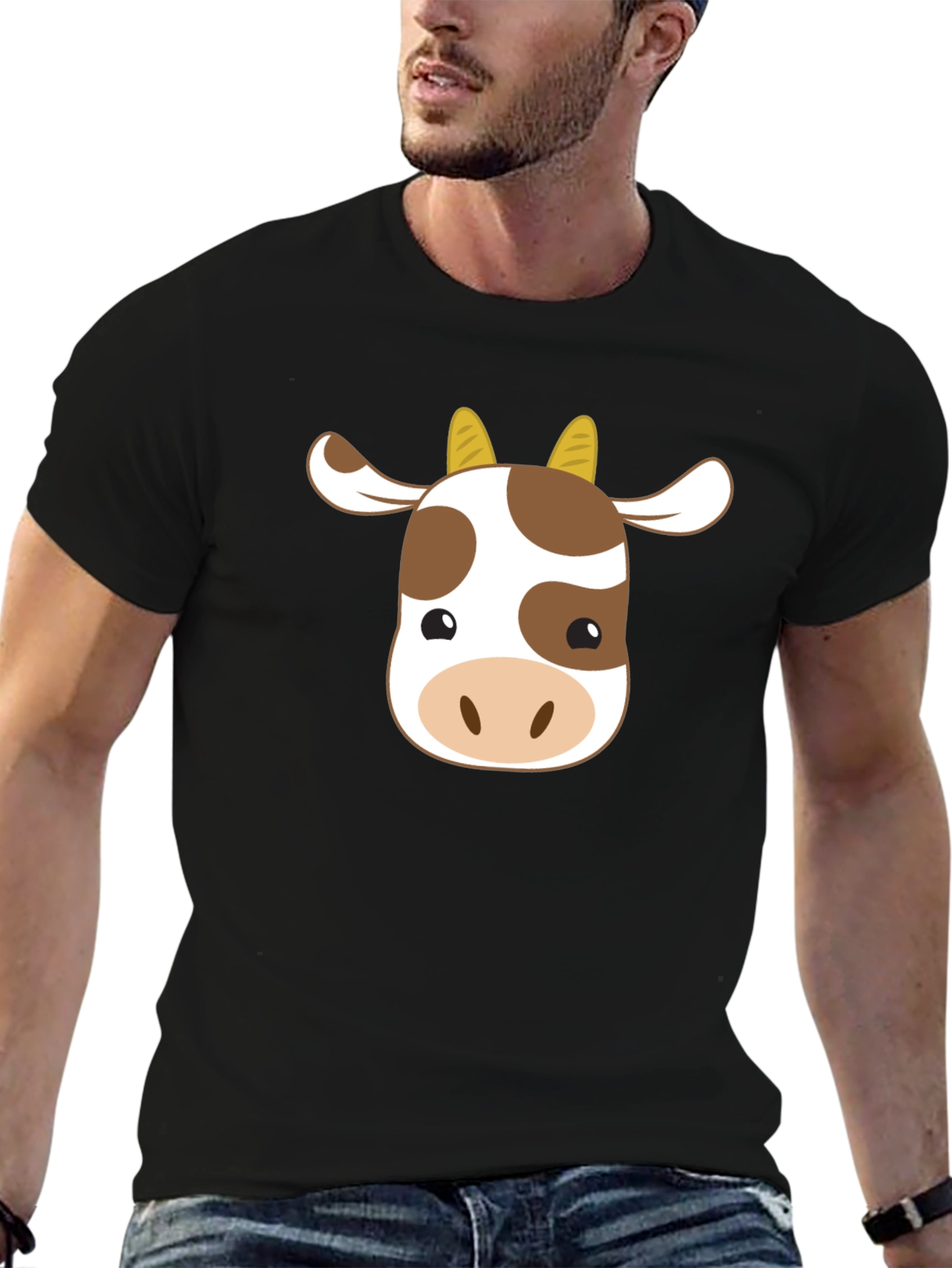 Cute Cow Graphic T-Shirt - Unisex Black Tee