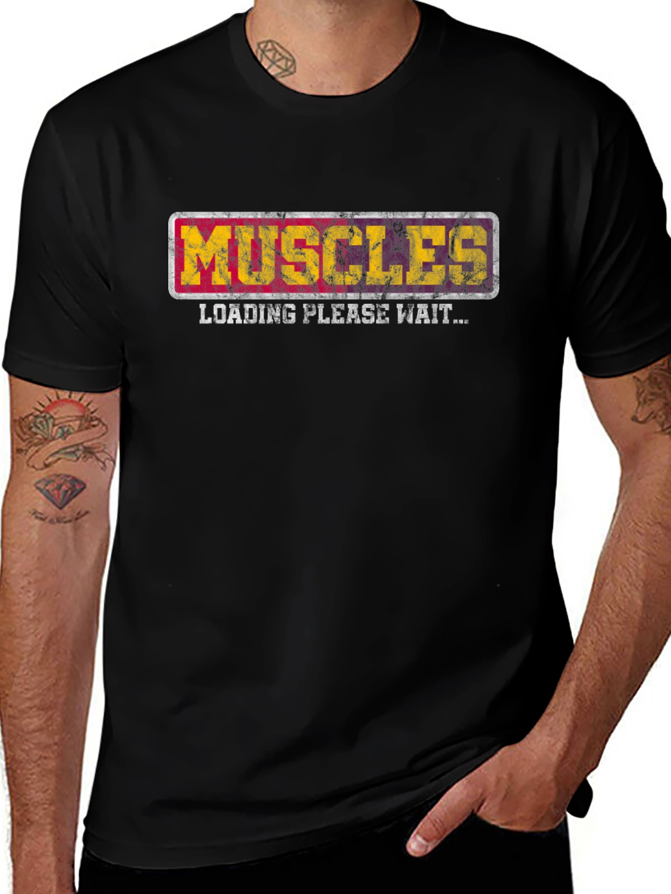 Muscles Loading Funny Graphic T-Shirt