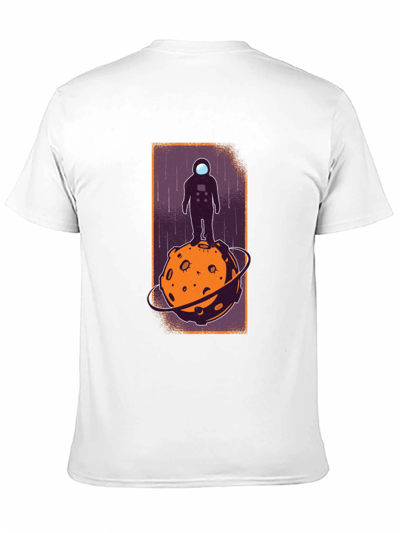 Astronaut on Moon Graphic Tee - Black Cotton