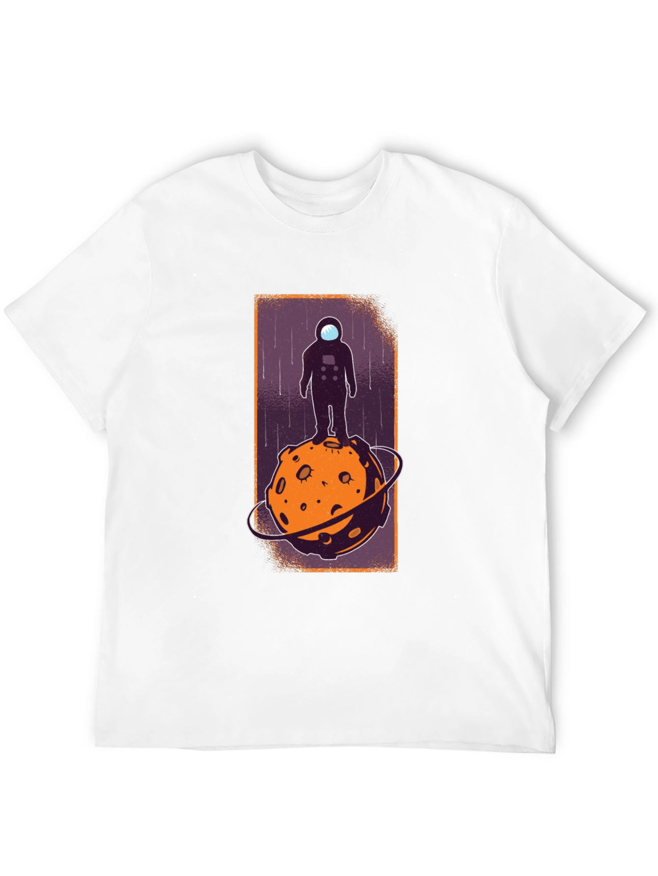 Astronaut on Moon Graphic Tee - Black Cotton
