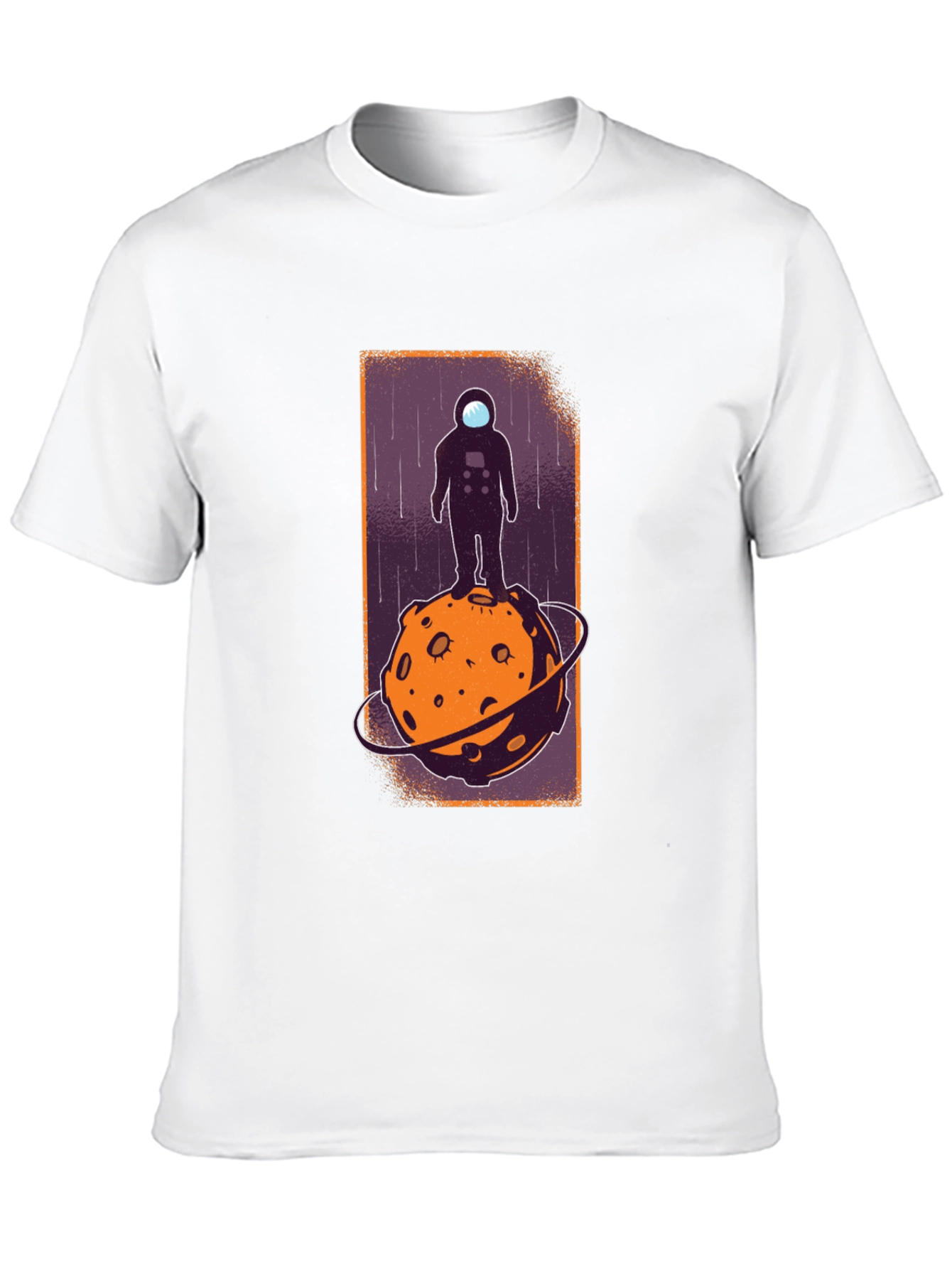 Astronaut on Moon Graphic Tee - Black Cotton