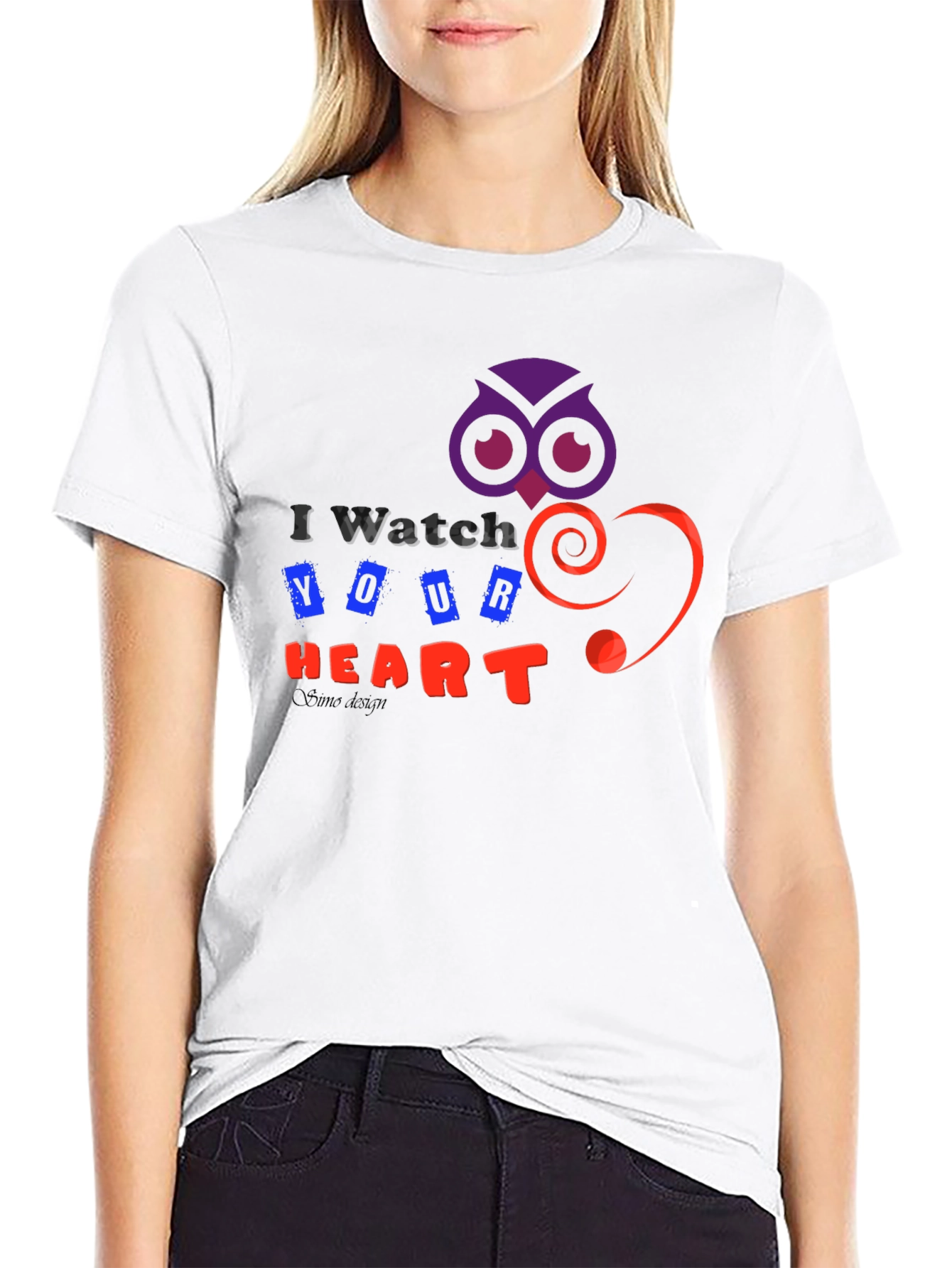 I Watch Your Heart Graphic T-Shirt Unique Owl Design