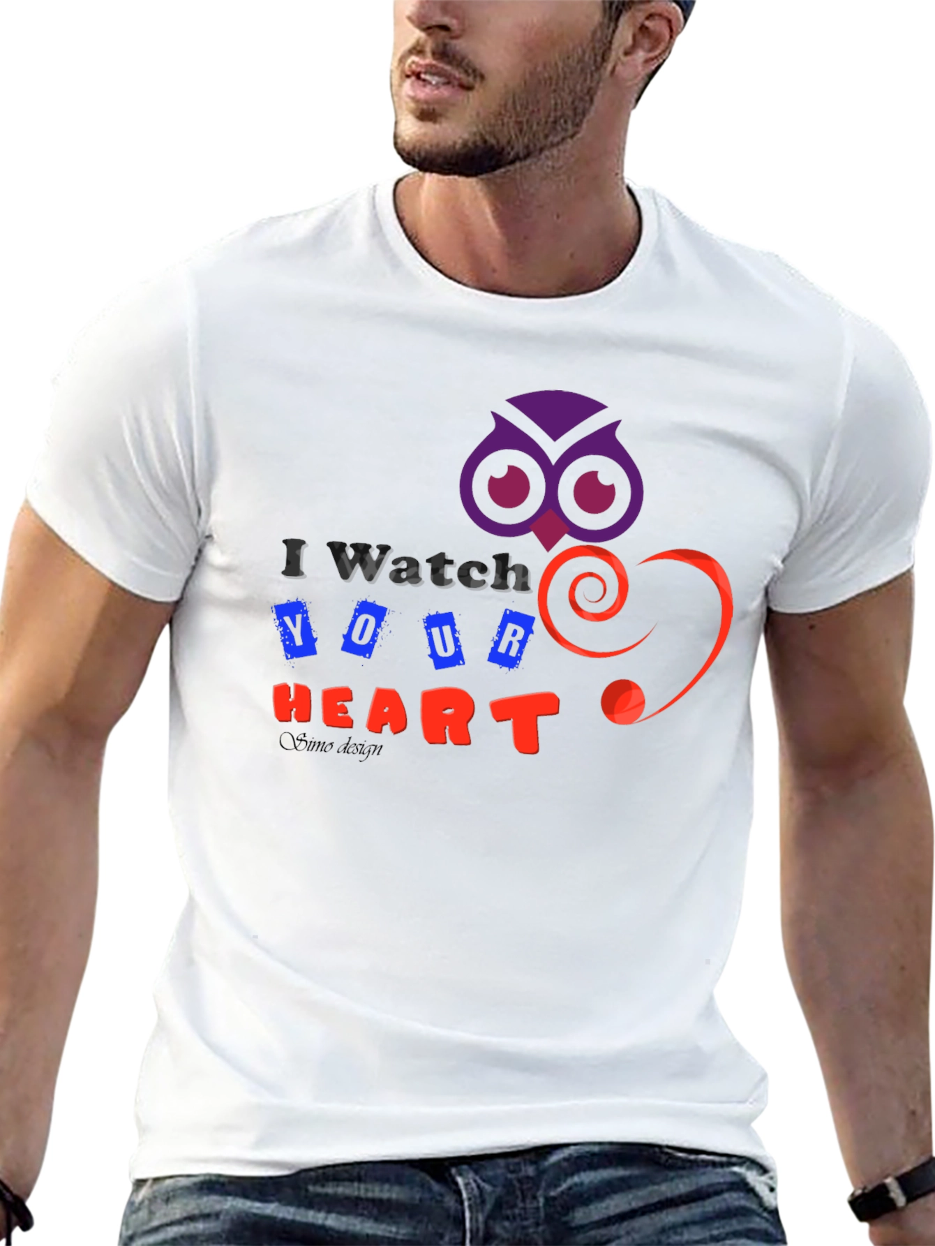 I Watch Your Heart Graphic T-Shirt Unique Owl Design