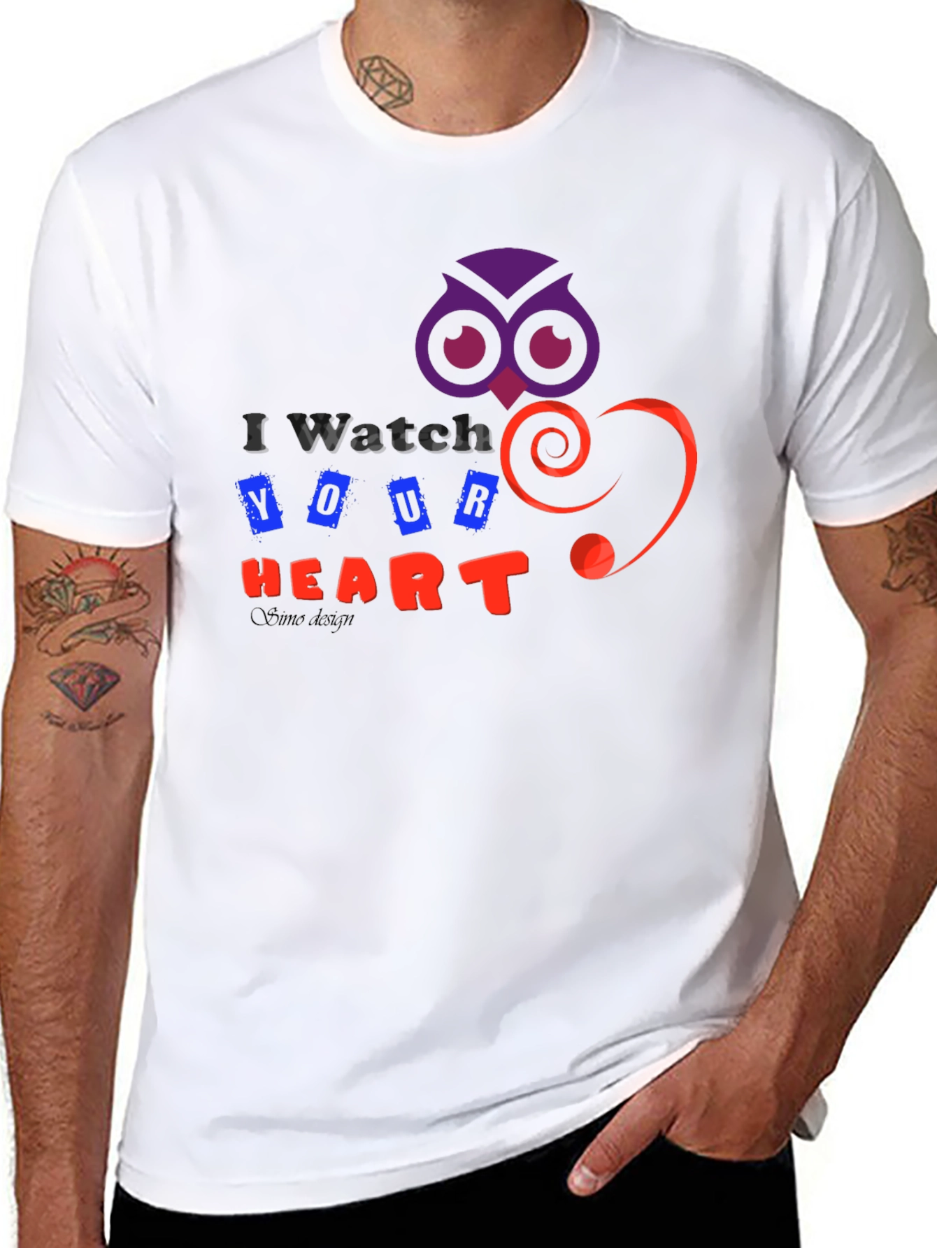 I Watch Your Heart Graphic T-Shirt Unique Owl Design