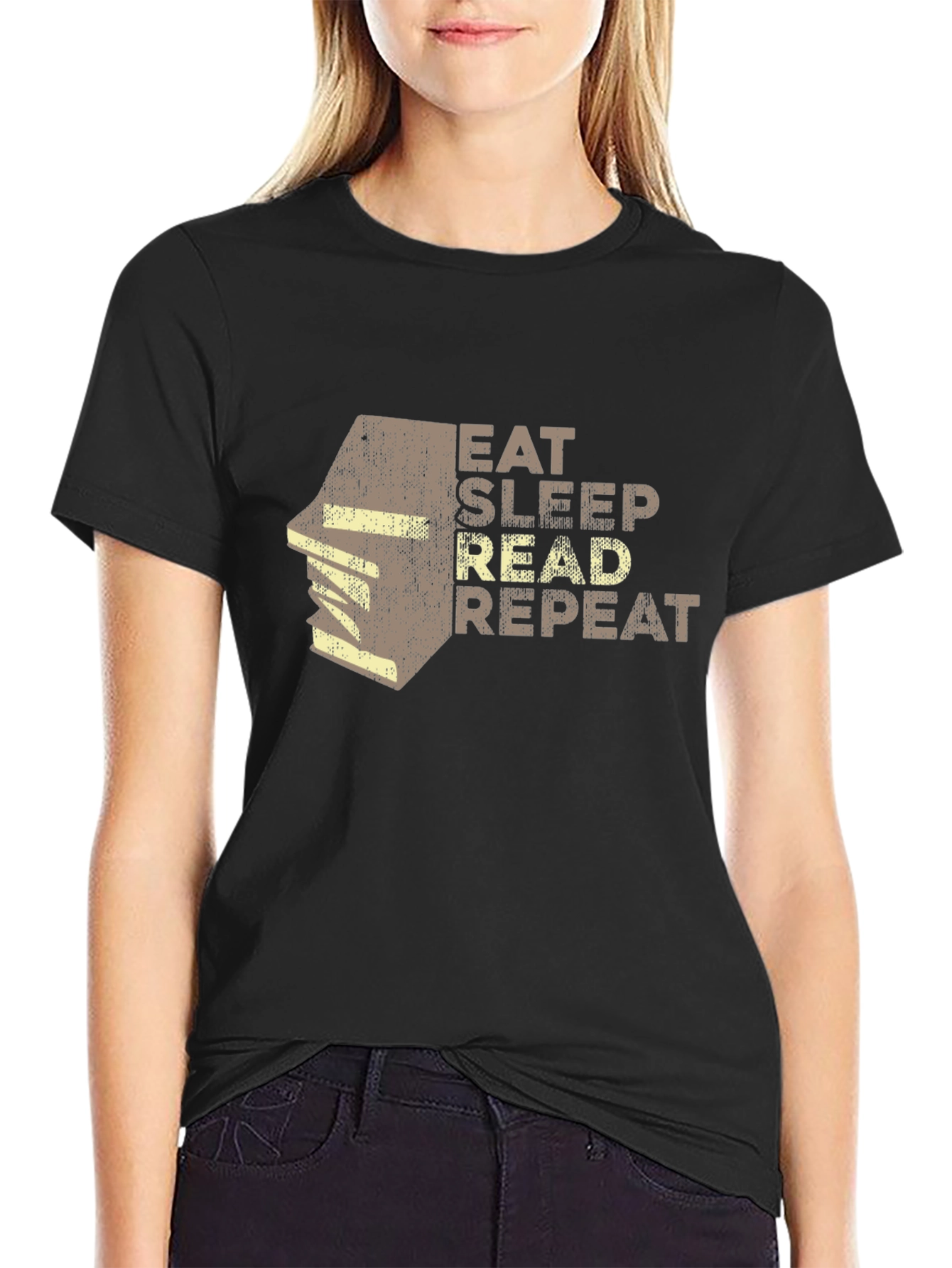 Eat Sleep Read Repeat T-Shirt - Book Lover Tee
