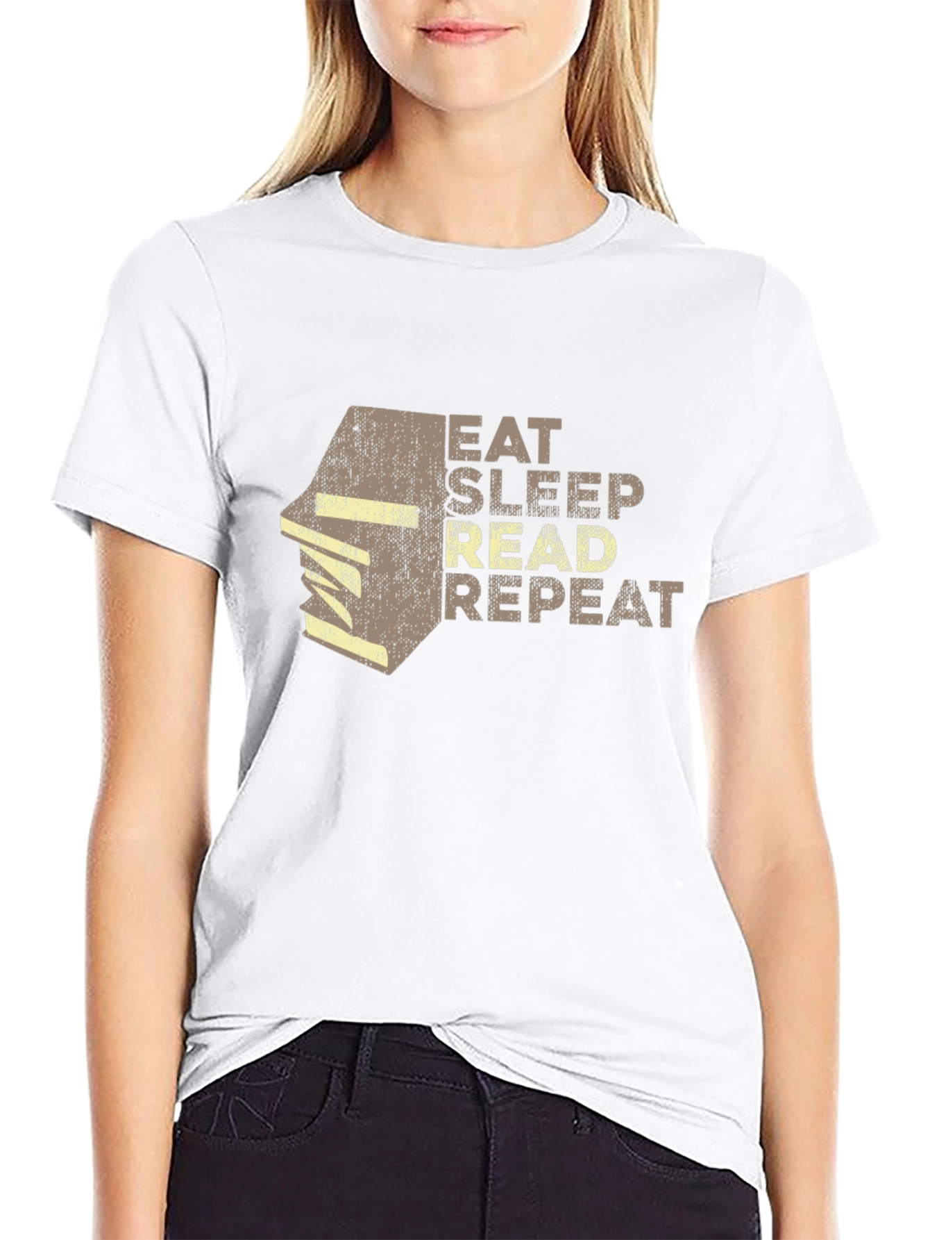 Eat Sleep Read Repeat T-Shirt - Book Lover Tee