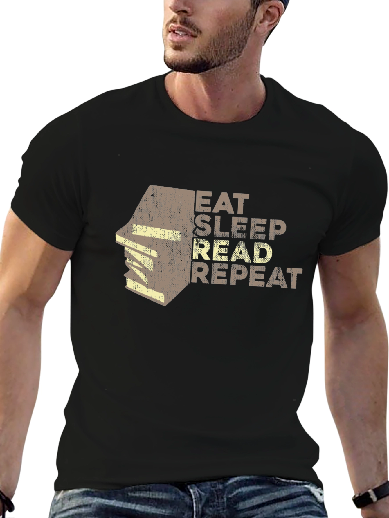 Eat Sleep Read Repeat T-Shirt - Book Lover Tee
