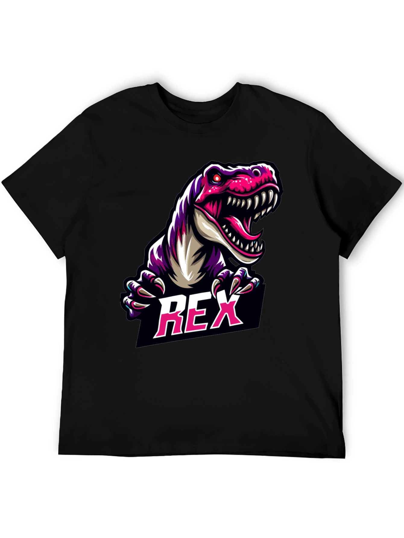 REX Dinosaur Graphic Tee - Cool Black T-Shirt