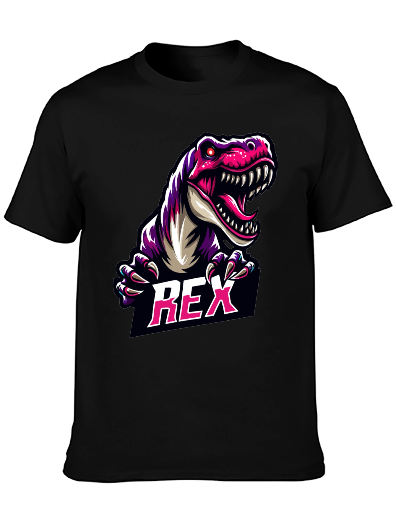 REX Dinosaur Graphic Tee - Cool Black T-Shirt