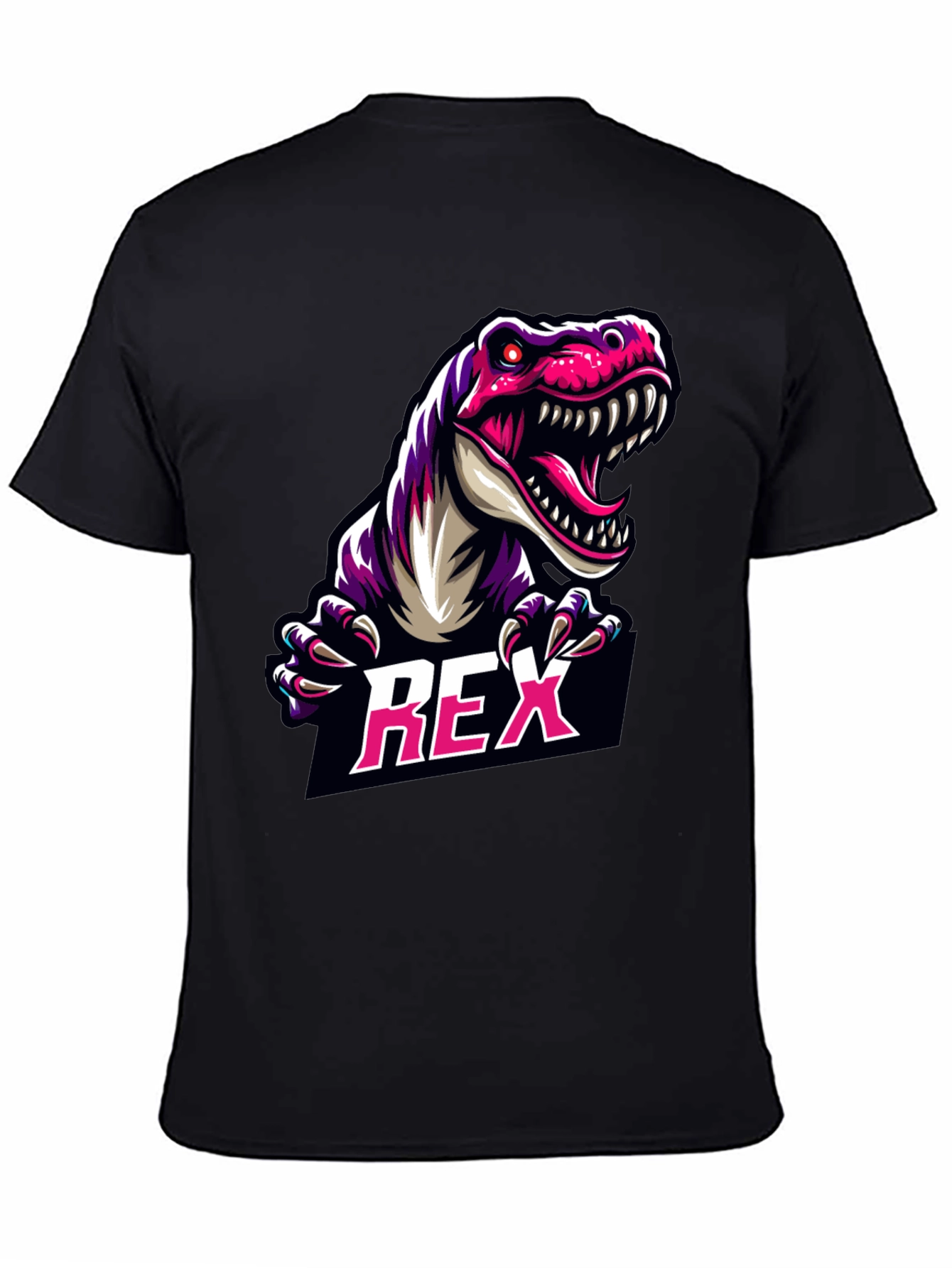 REX Dinosaur Graphic Tee - Cool Black T-Shirt