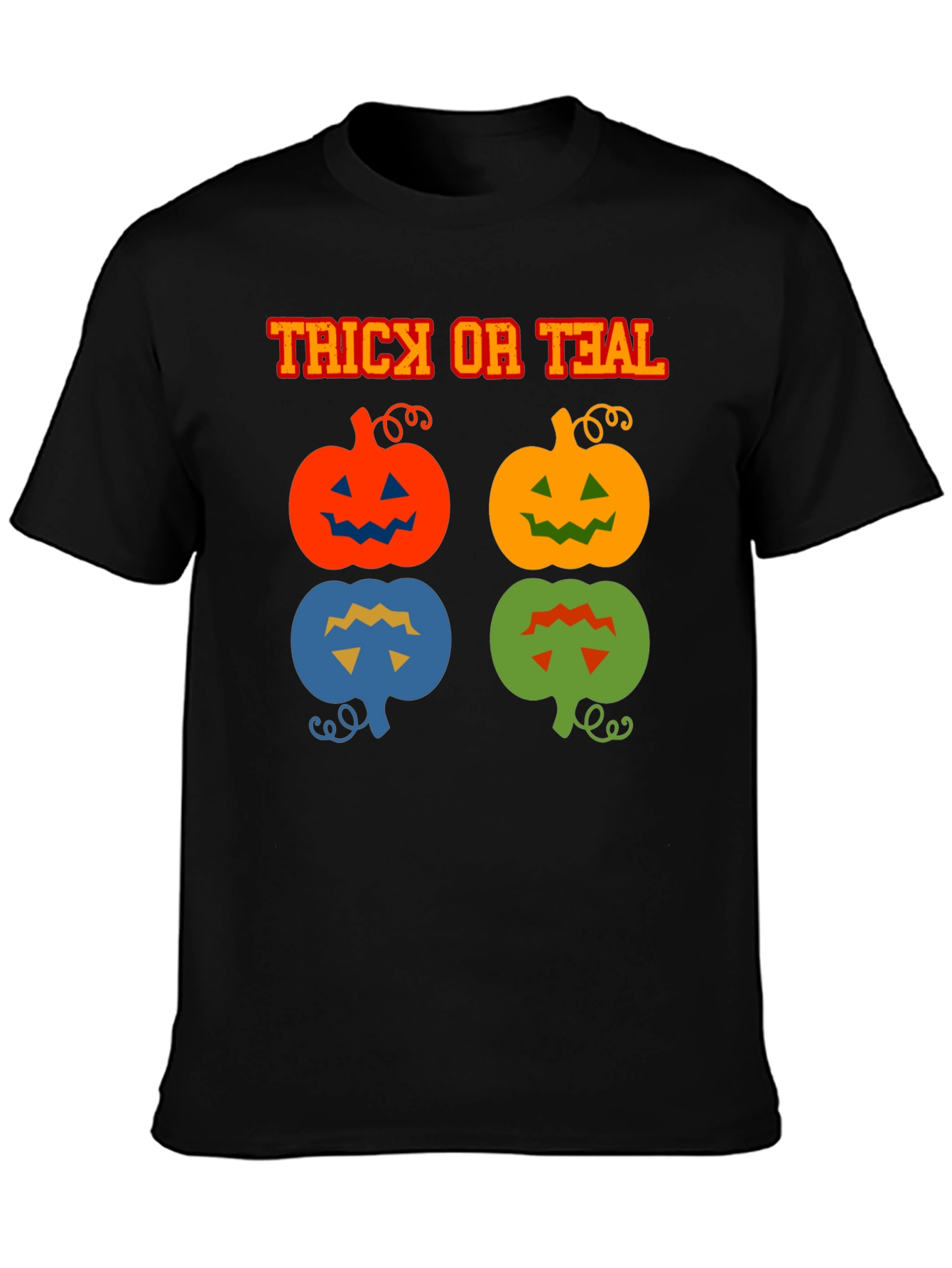 Trick or Teal T-Shirt Halloween Pumpkins